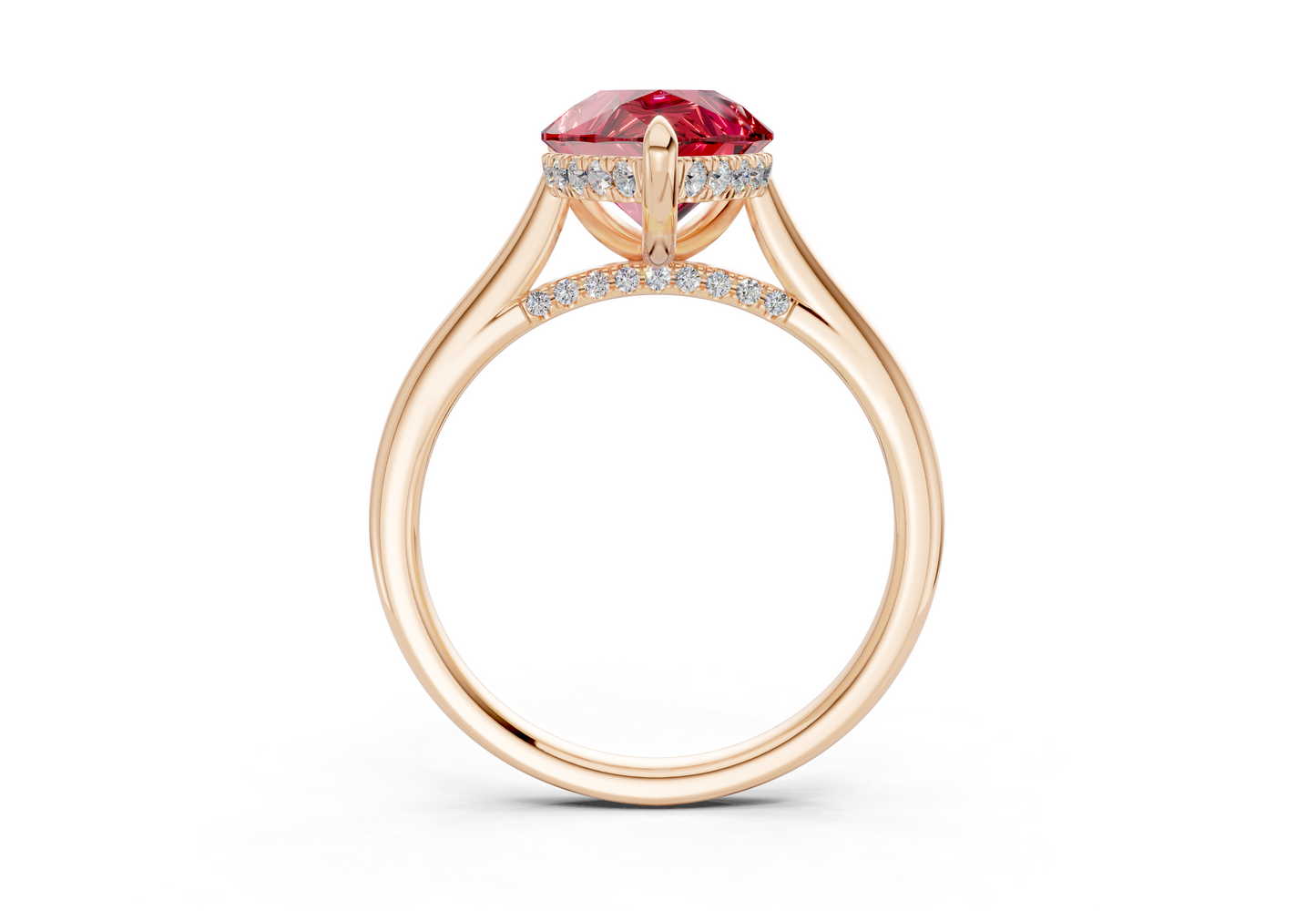 Piper Ruby Gemstone Solitaire Pear Cut 2mm Engagement Ring