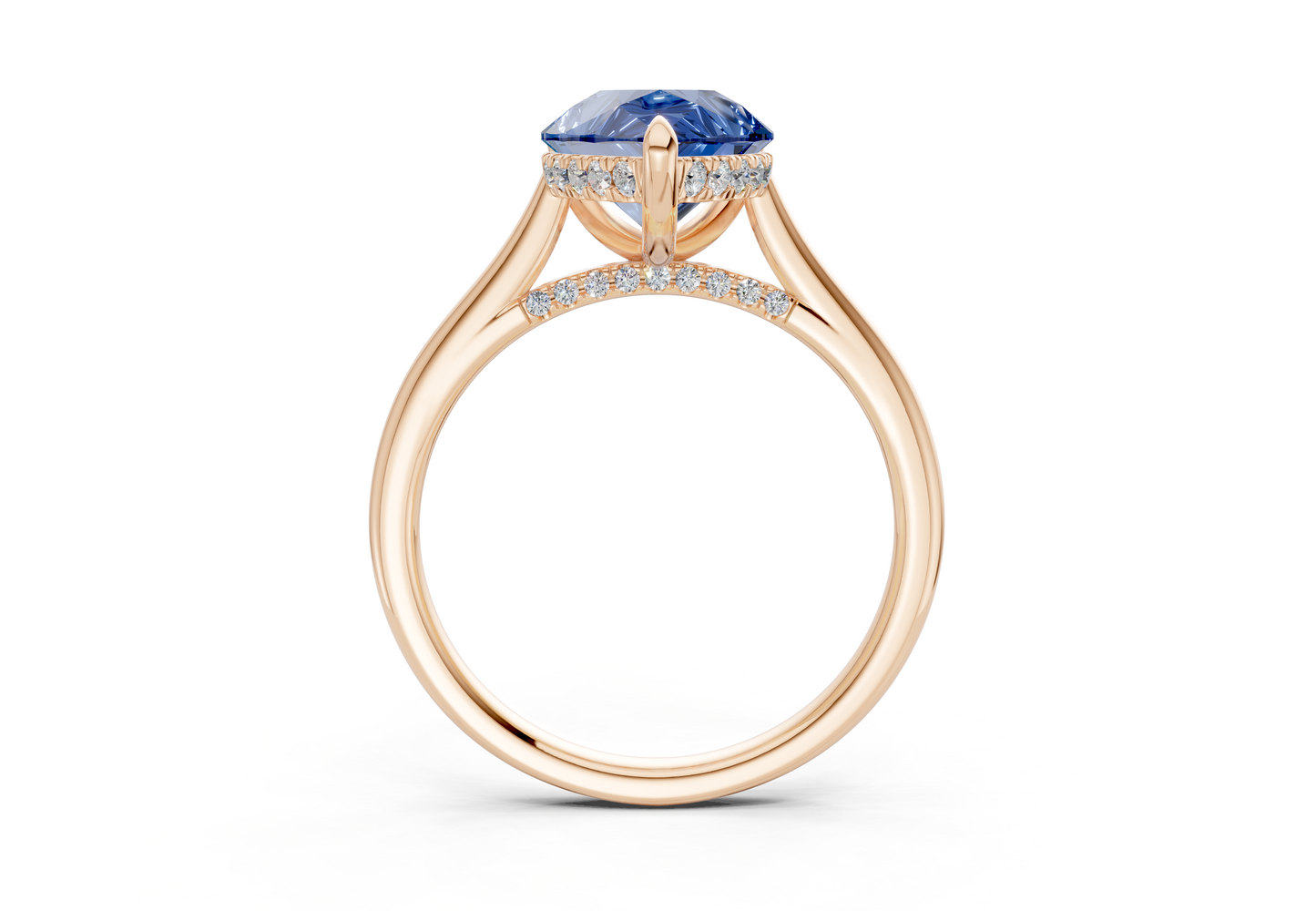 Piper Sapphire Gemstone Solitaire Pear Cut 2mm Engagement Ring