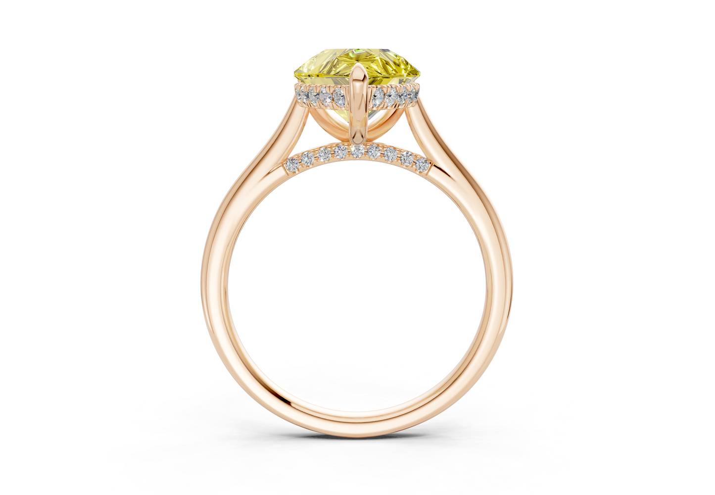 Piper Yellow Diamond Solitaire Pear Cut 2.3mm Engagement Ring