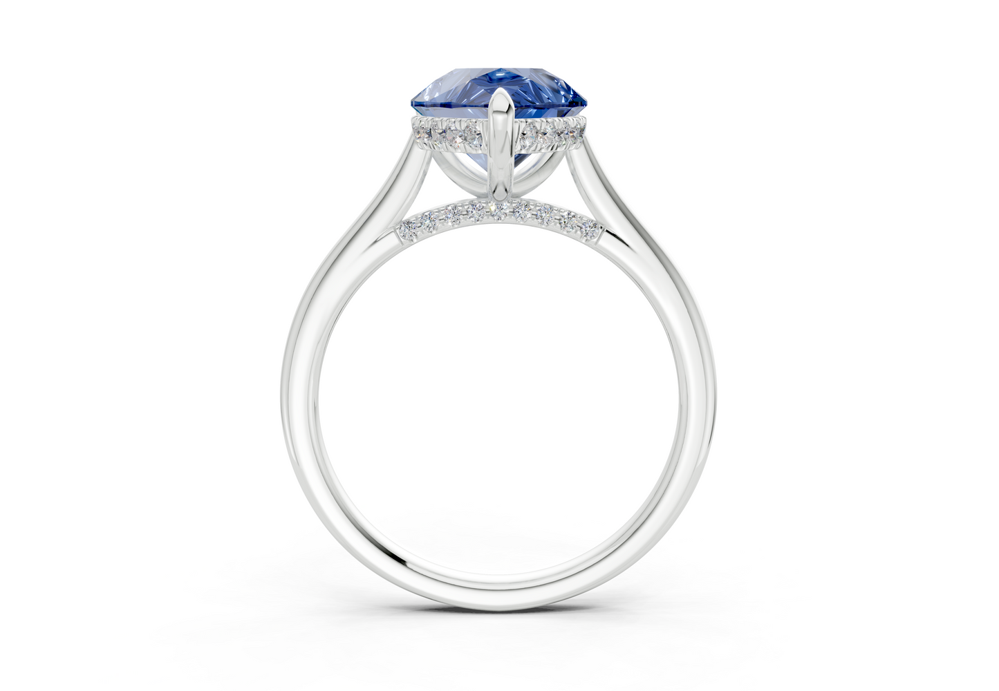 Piper Sapphire Gemstone Solitaire Pear Cut 2mm Engagement Ring