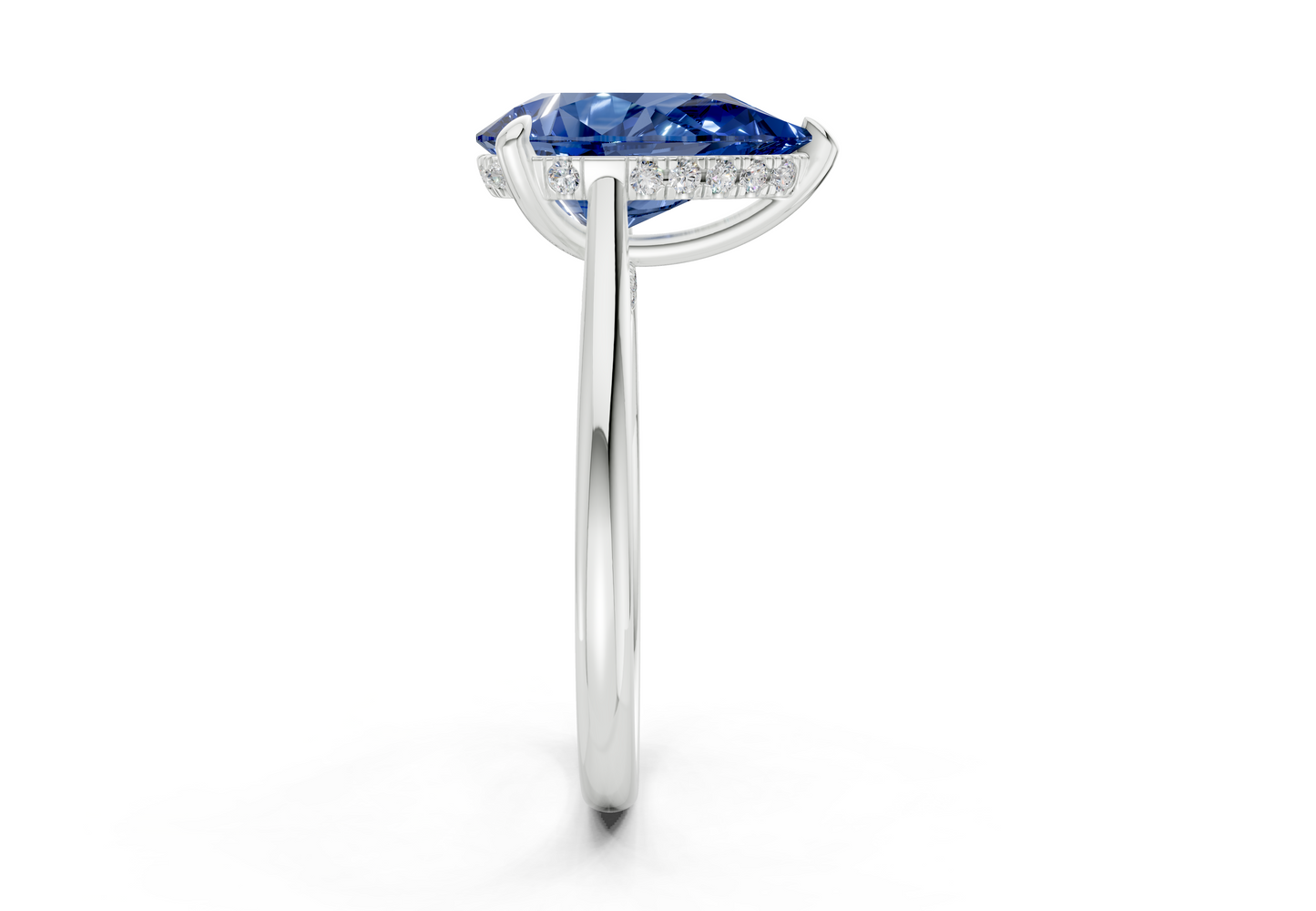 Piper Sapphire Gemstone Solitaire Pear Cut 2mm Engagement Ring