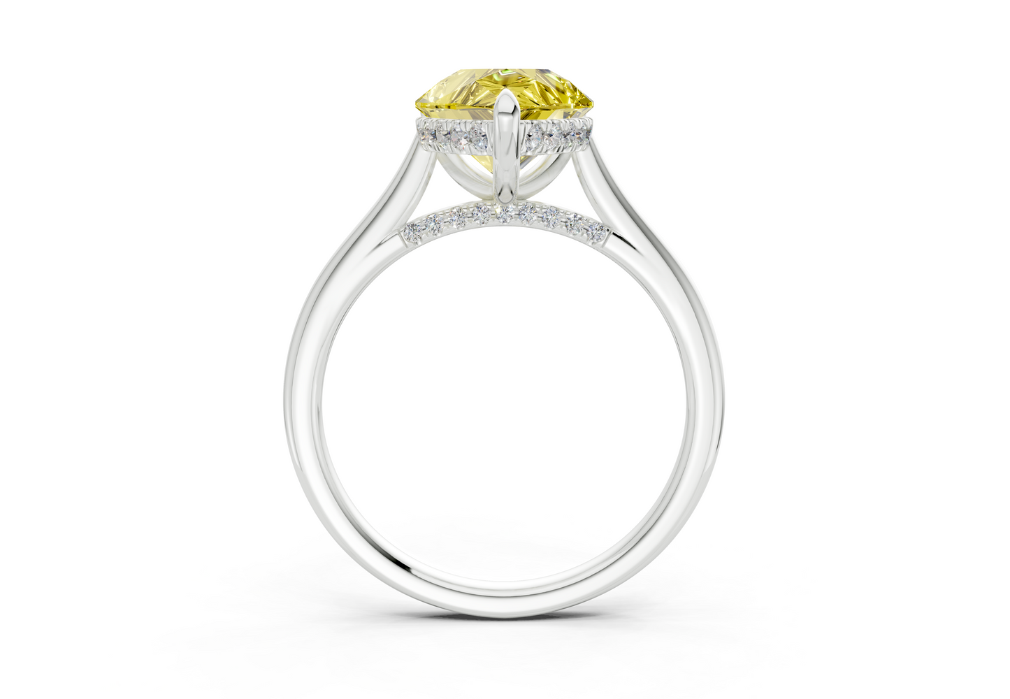 Piper Yellow Diamond Solitaire Pear Cut 2.3mm Engagement Ring