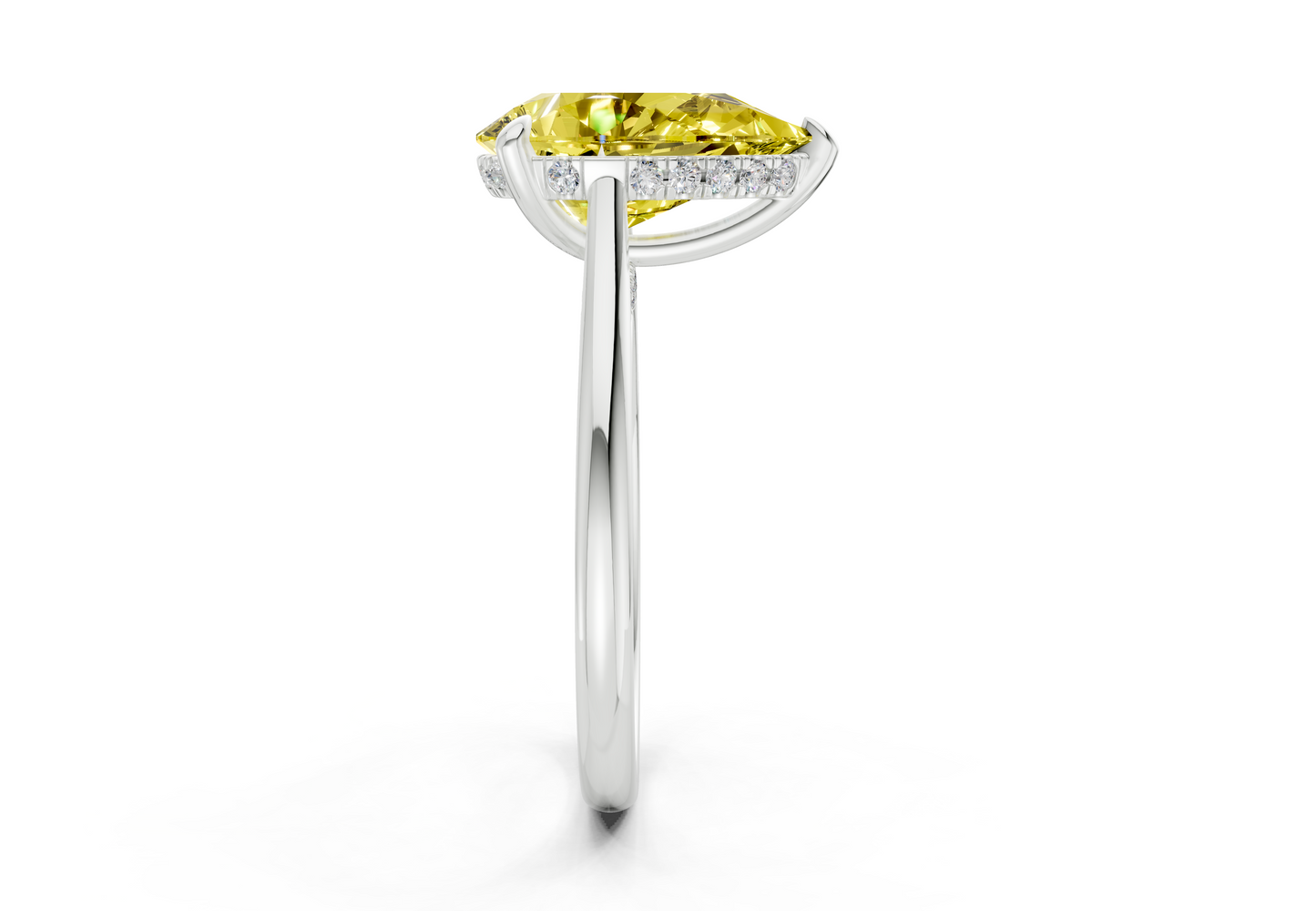 Piper Yellow Diamond Solitaire Pear Cut 2.3mm Engagement Ring