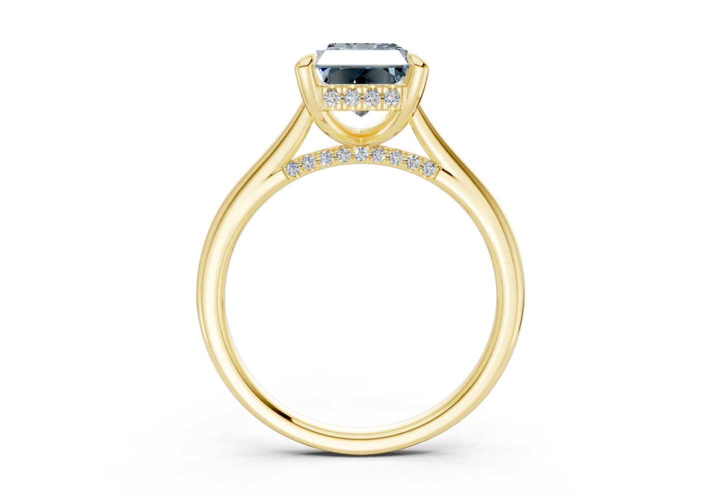 Piper Blue Diamond Solitaire Radiant Cut 2mm Engagement Ring