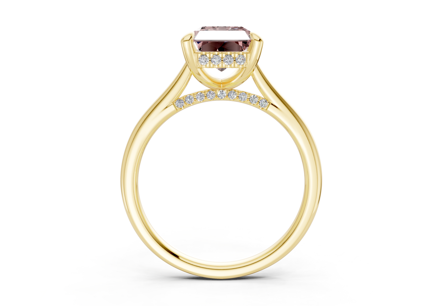 Piper Pink Diamond Solitaire Radiant Cut 2mm Engagement Ring