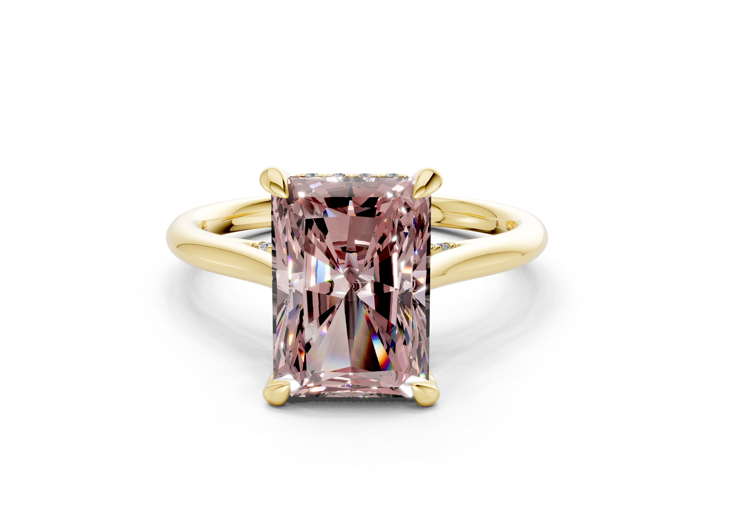 Piper Pink Diamond Solitaire Radiant Cut 2mm Engagement Ring