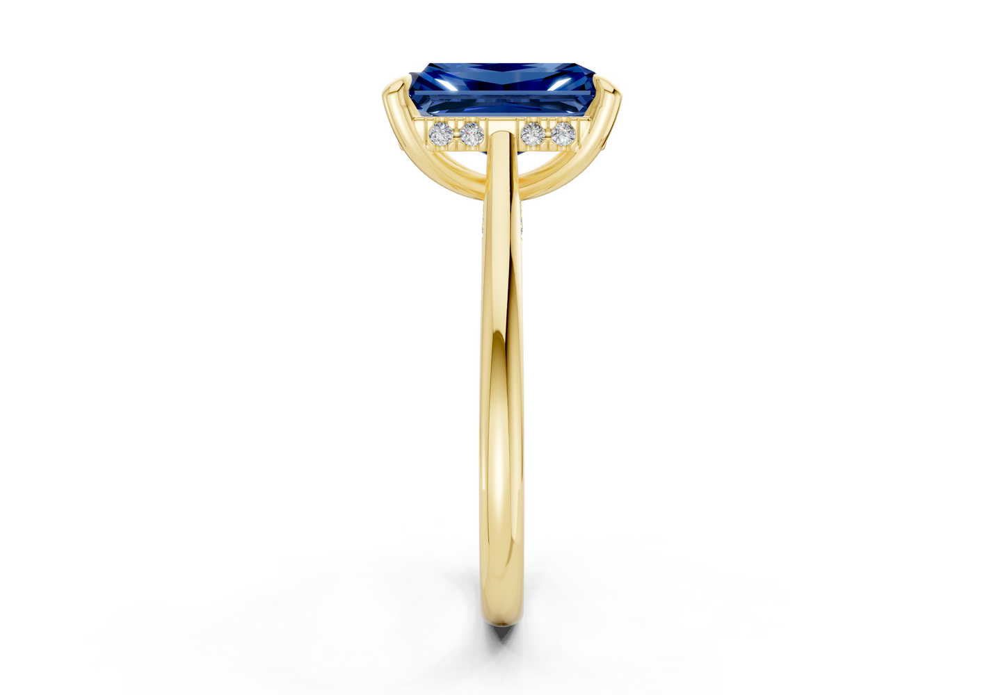 Piper Sapphire Gemstone Solitaire Radiant Cut 2mm Engagement Ring