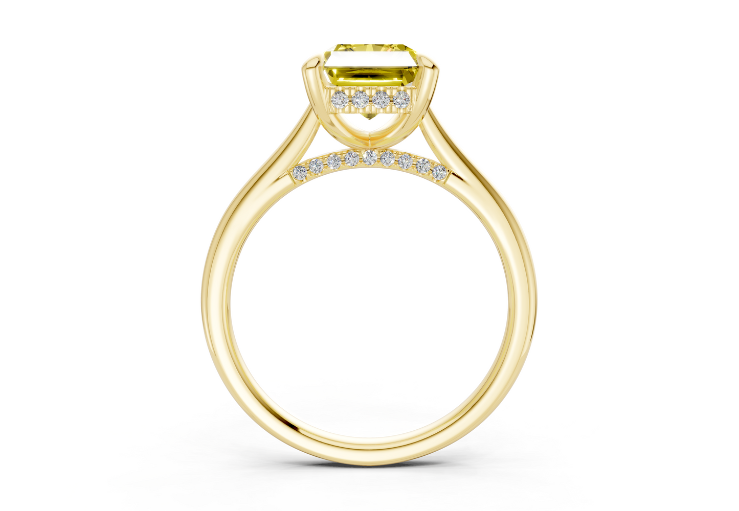 Piper Yellow Diamond Solitaire Radiant Cut 1.8mm Engagement Ring