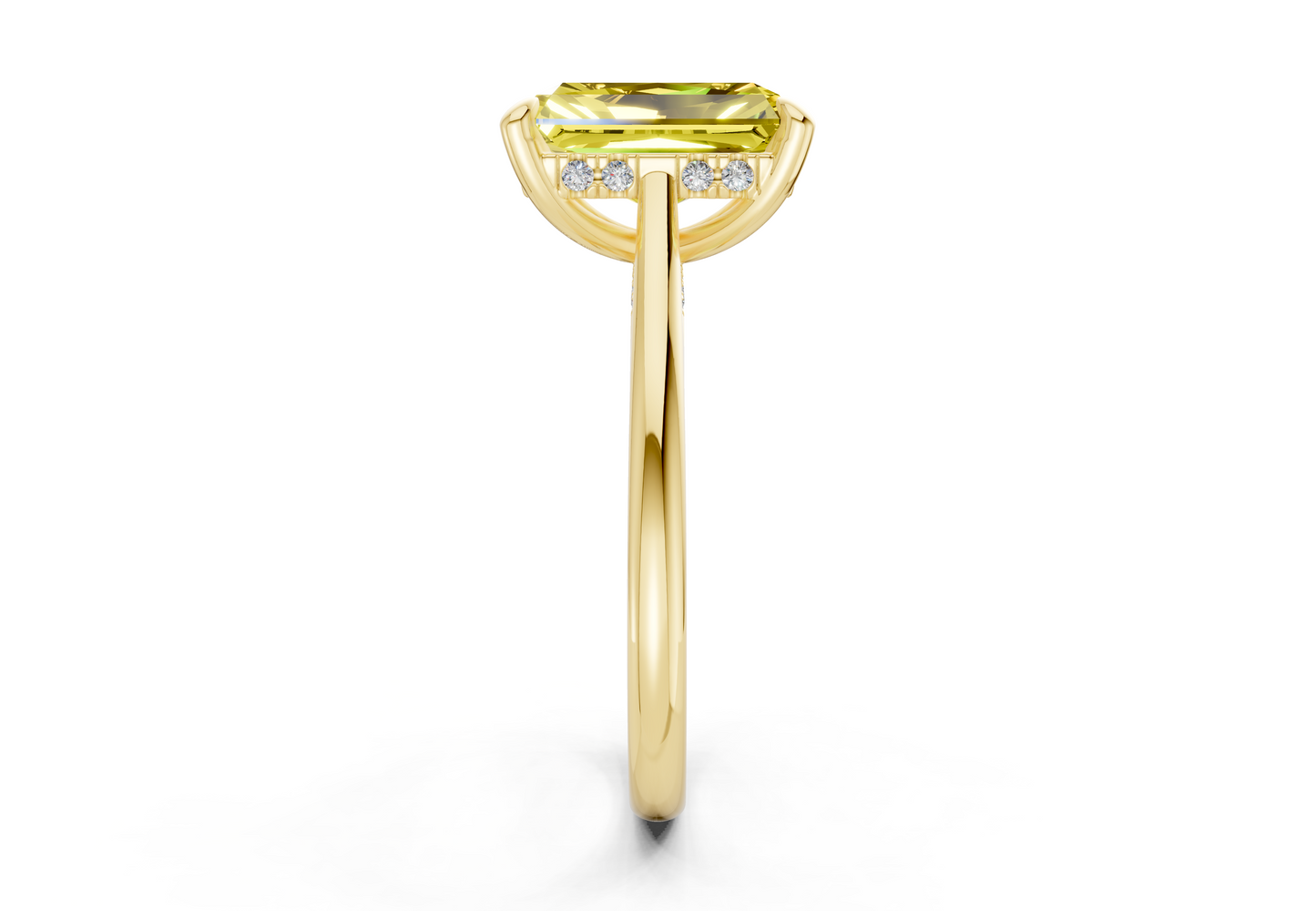 Piper Yellow Diamond Solitaire Radiant Cut 1.8mm Engagement Ring