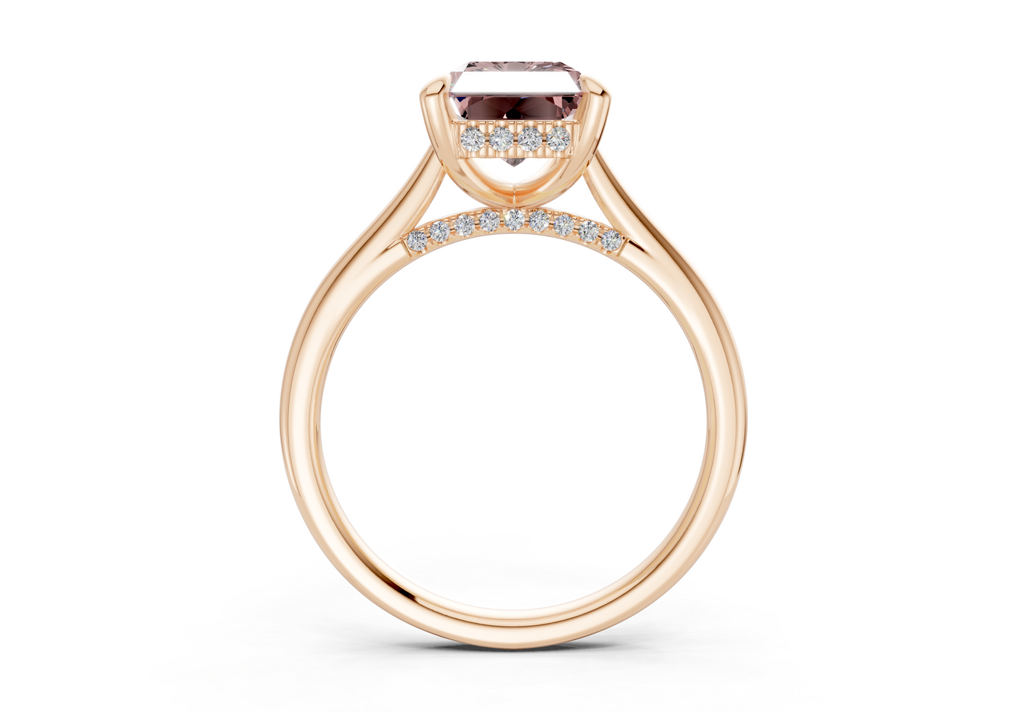Piper Pink Diamond Solitaire Radiant Cut 2mm Engagement Ring