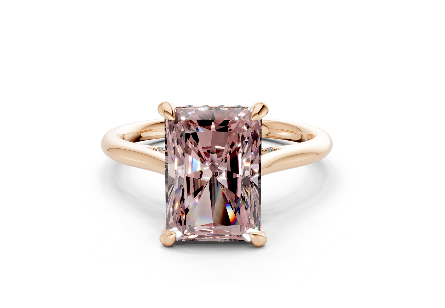 Piper Pink Diamond Solitaire Radiant Cut 2mm Engagement Ring