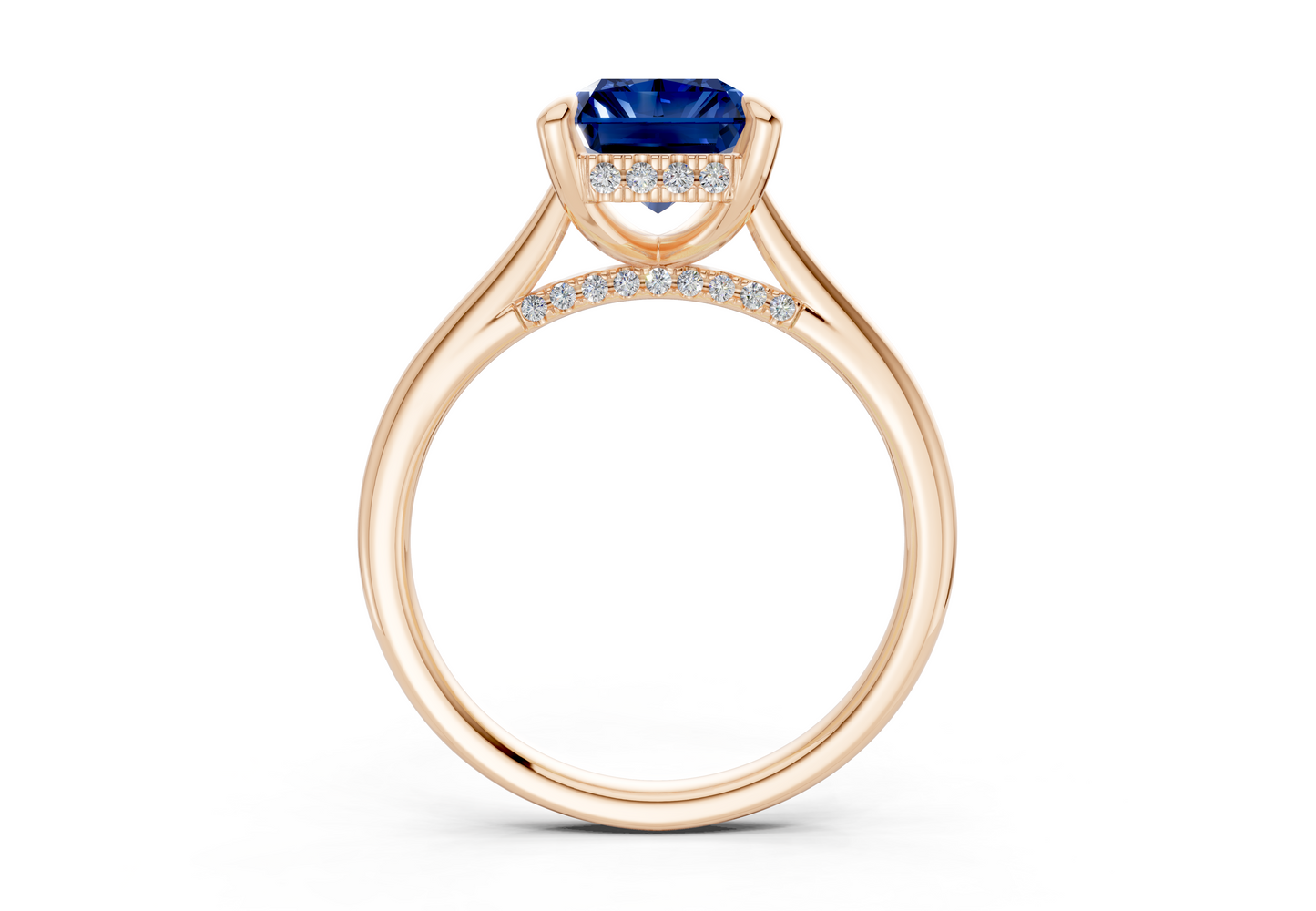 Piper Sapphire Gemstone Solitaire Radiant Cut 2mm Engagement Ring