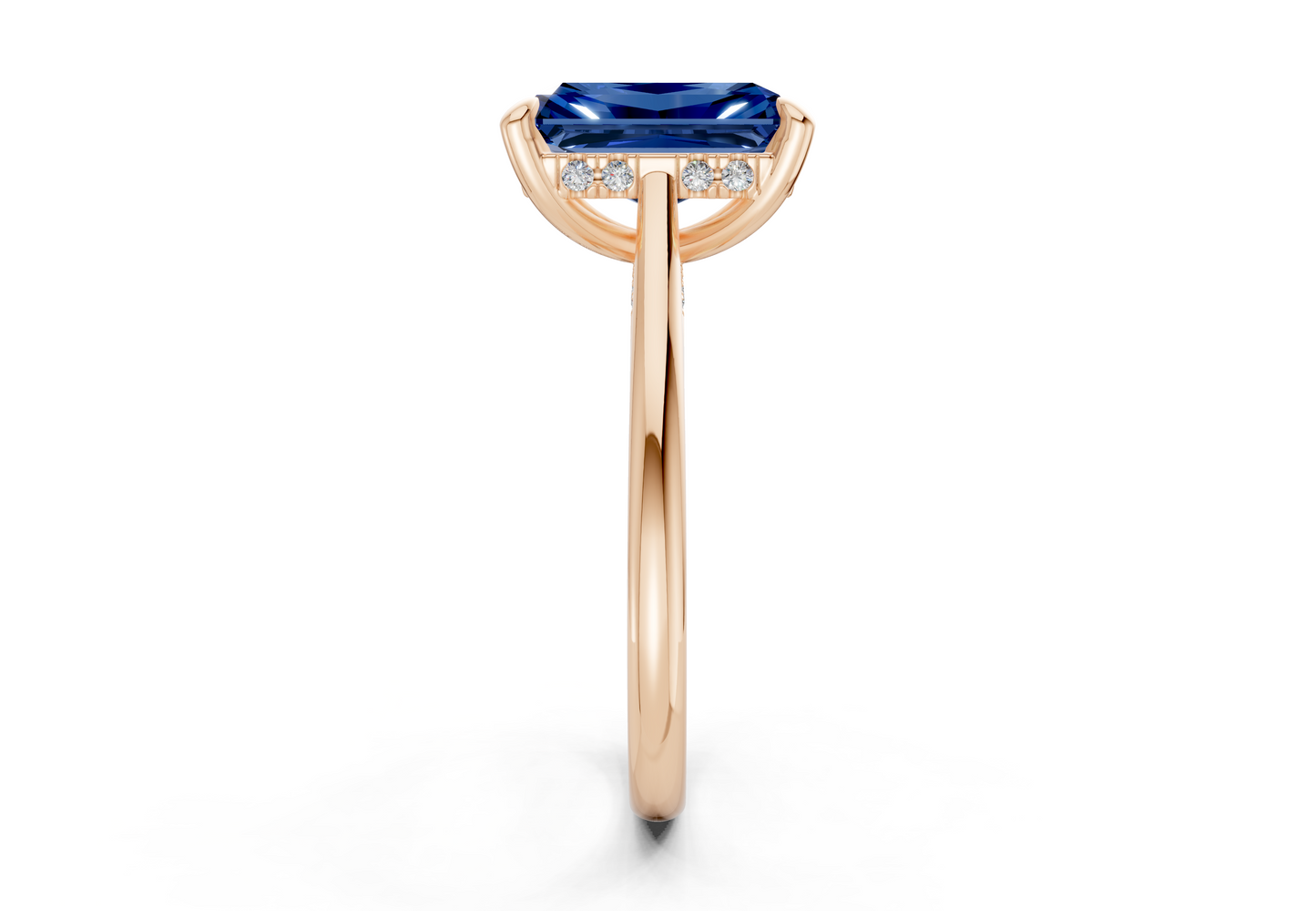 Piper Sapphire Gemstone Solitaire Radiant Cut 2mm Engagement Ring