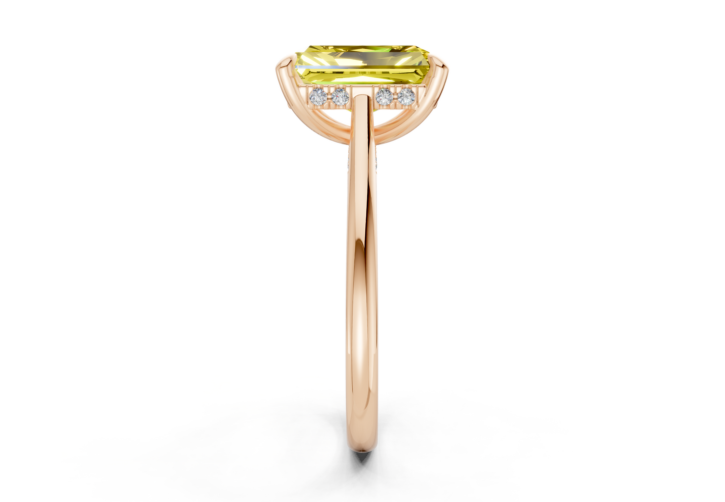 Piper Yellow Diamond Solitaire Radiant Cut 1.8mm Engagement Ring