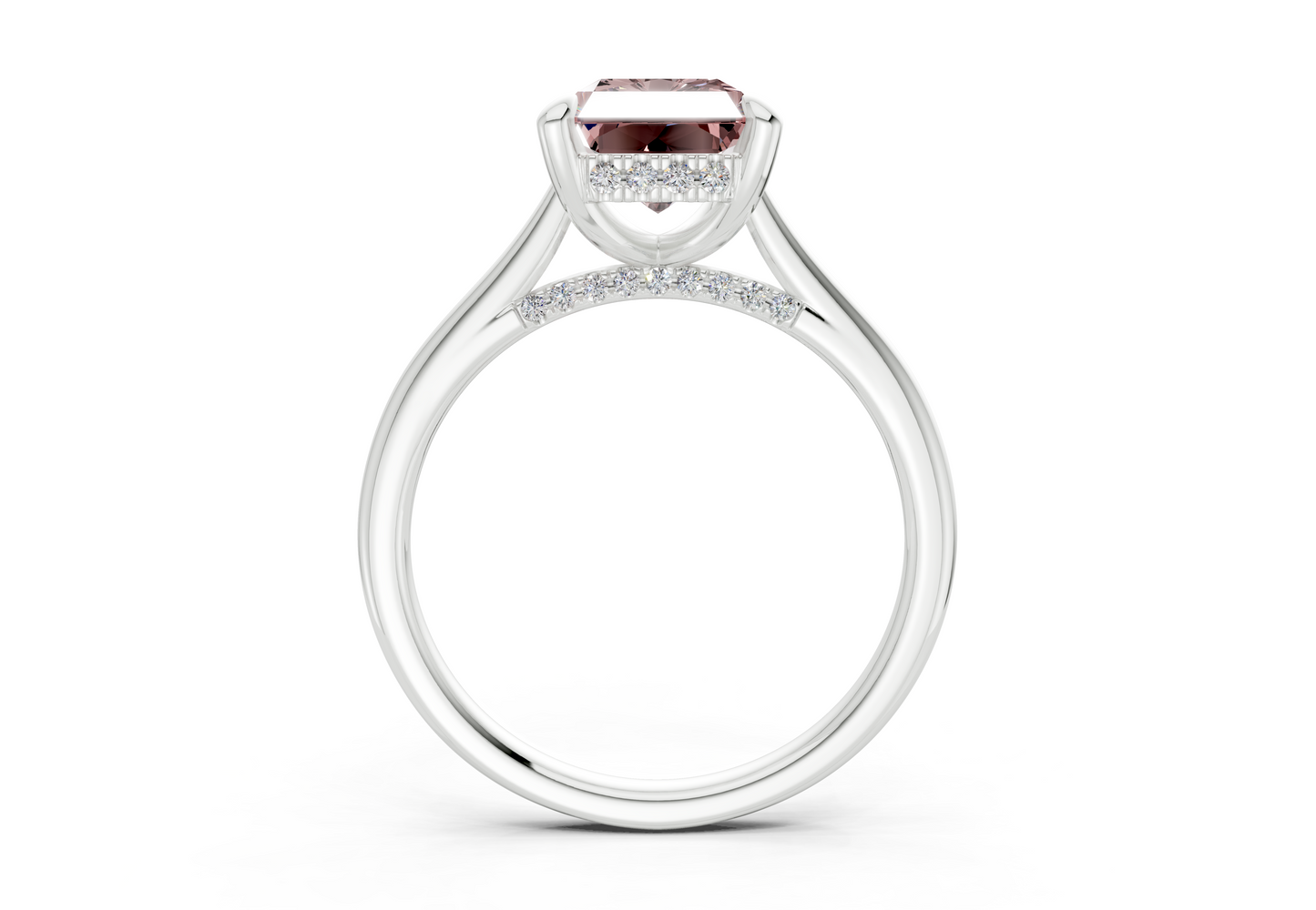 Piper Pink Diamond Solitaire Radiant Cut 2mm Engagement Ring