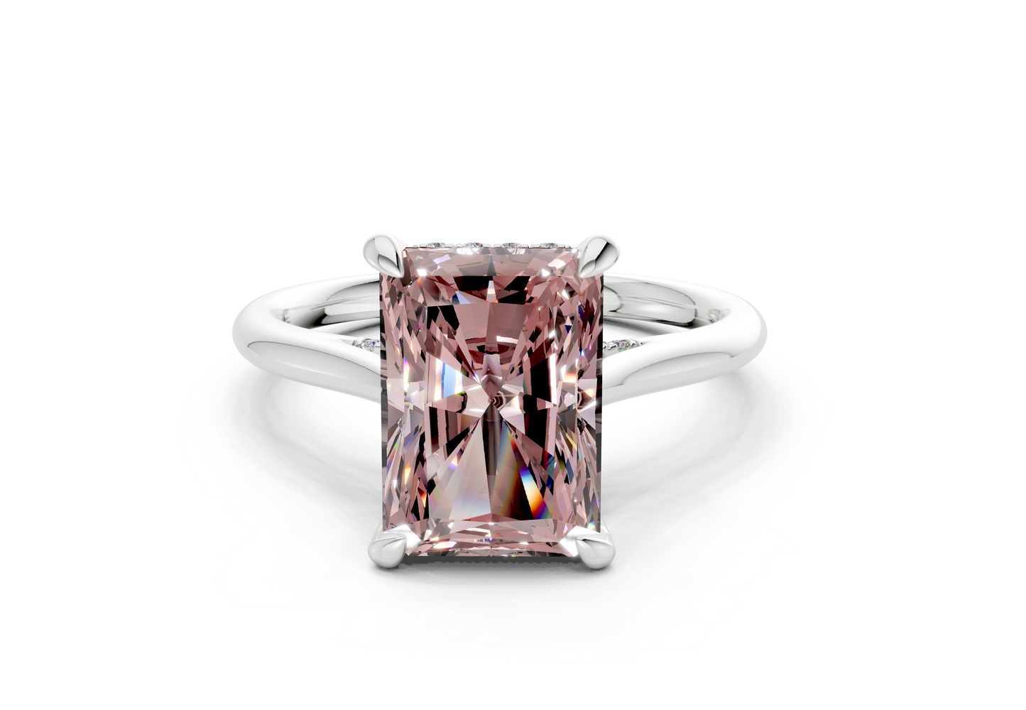 Piper Pink Diamond Solitaire Radiant Cut 2mm Engagement Ring