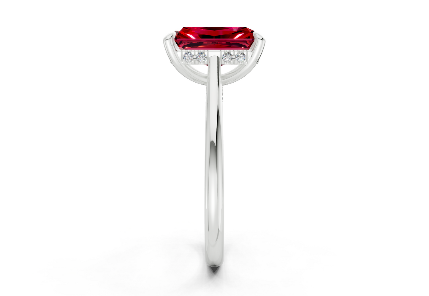 Piper Ruby Gemstone Solitaire Radiant Cut 2mm Engagement Ring