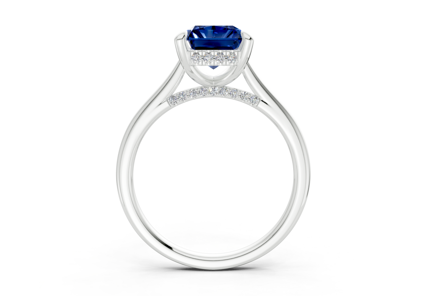 Piper Sapphire Gemstone Solitaire Radiant Cut 1.8mm Engagement Ring