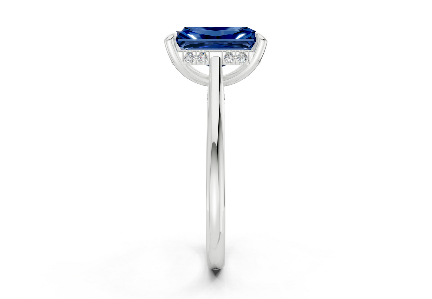 Piper Sapphire Gemstone Solitaire Radiant Cut 2mm Engagement Ring