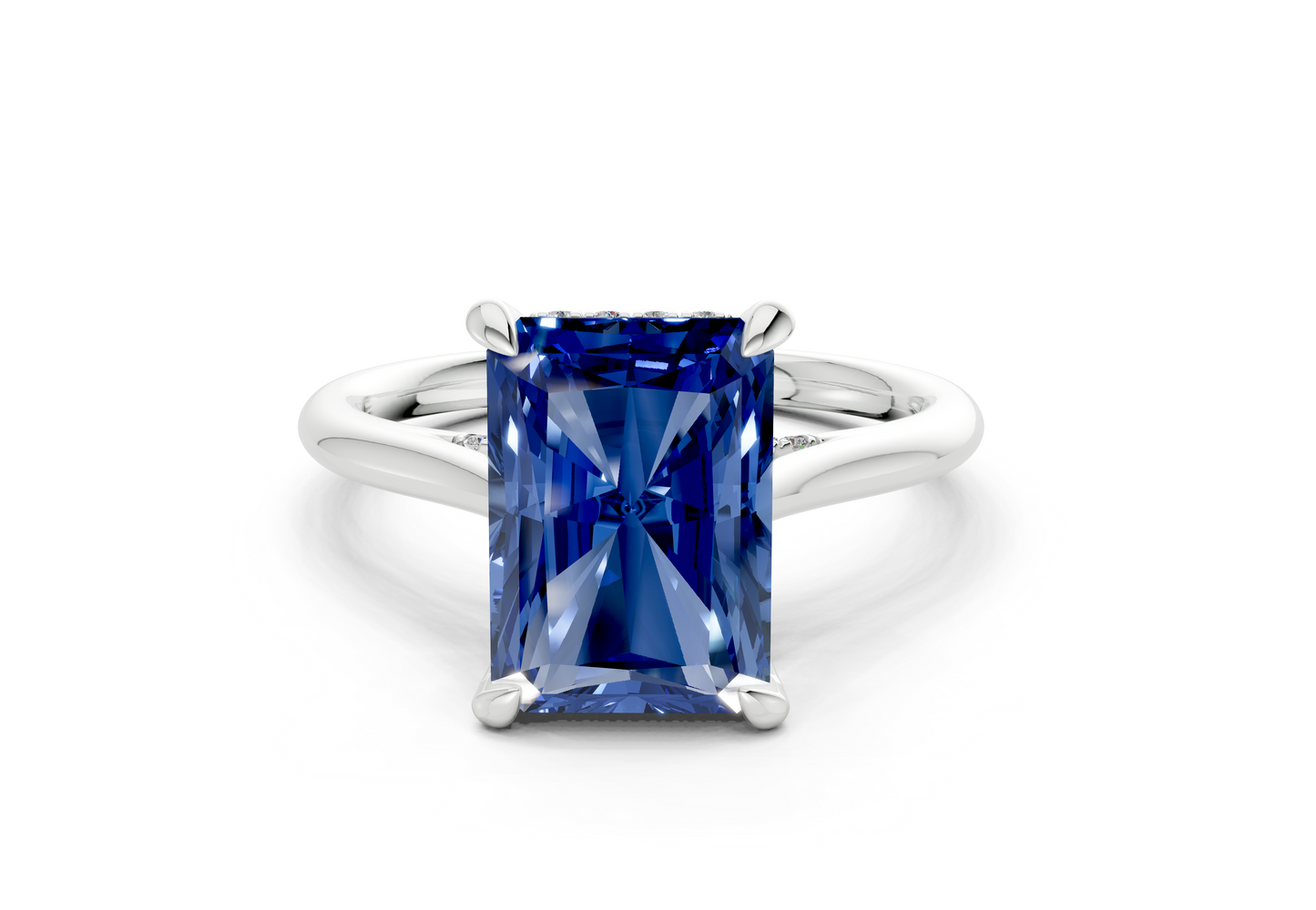 Piper Sapphire Gemstone Solitaire Radiant Cut 2mm Engagement Ring