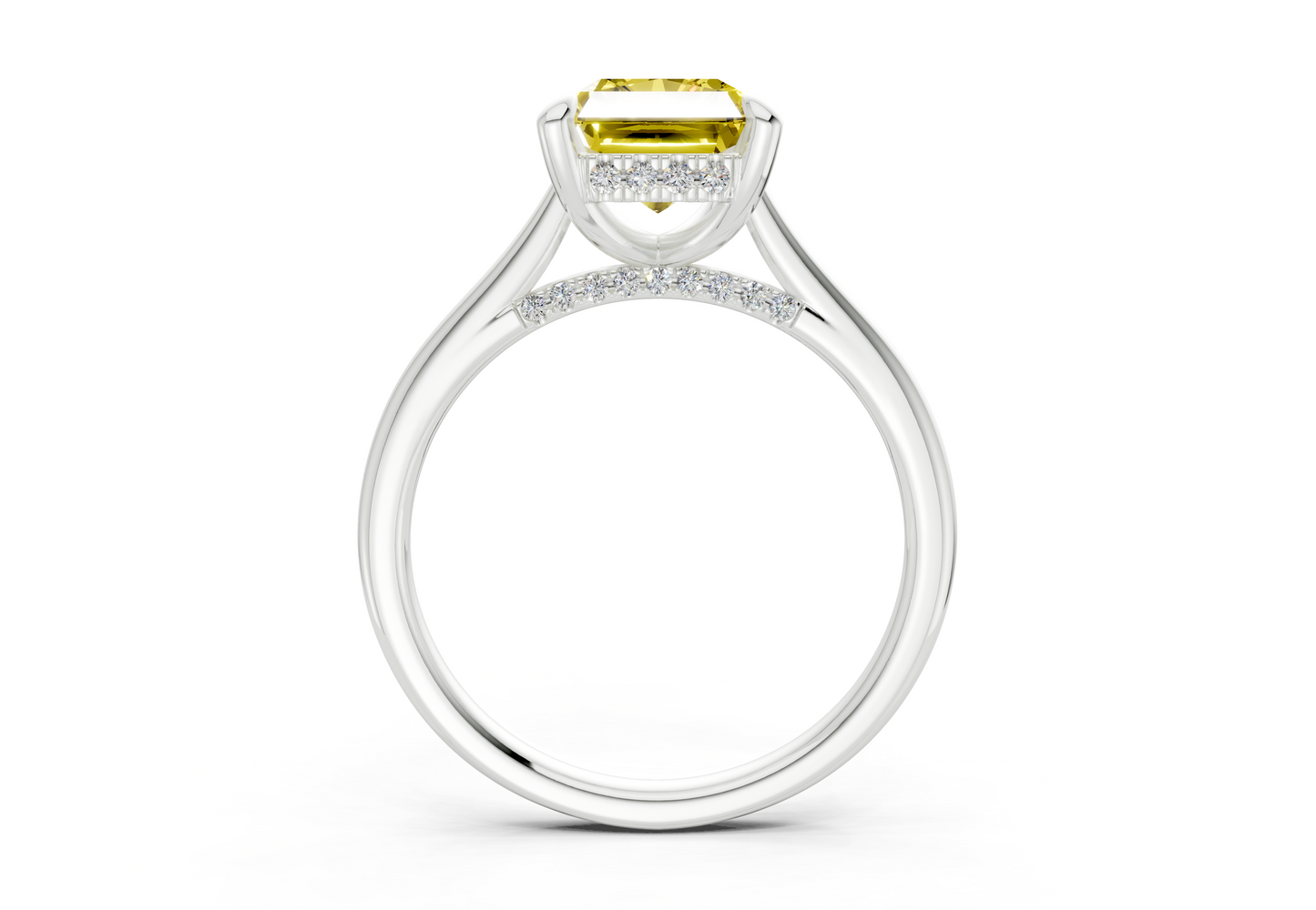 Piper Yellow Diamond Solitaire Radiant Cut 1.8mm Engagement Ring
