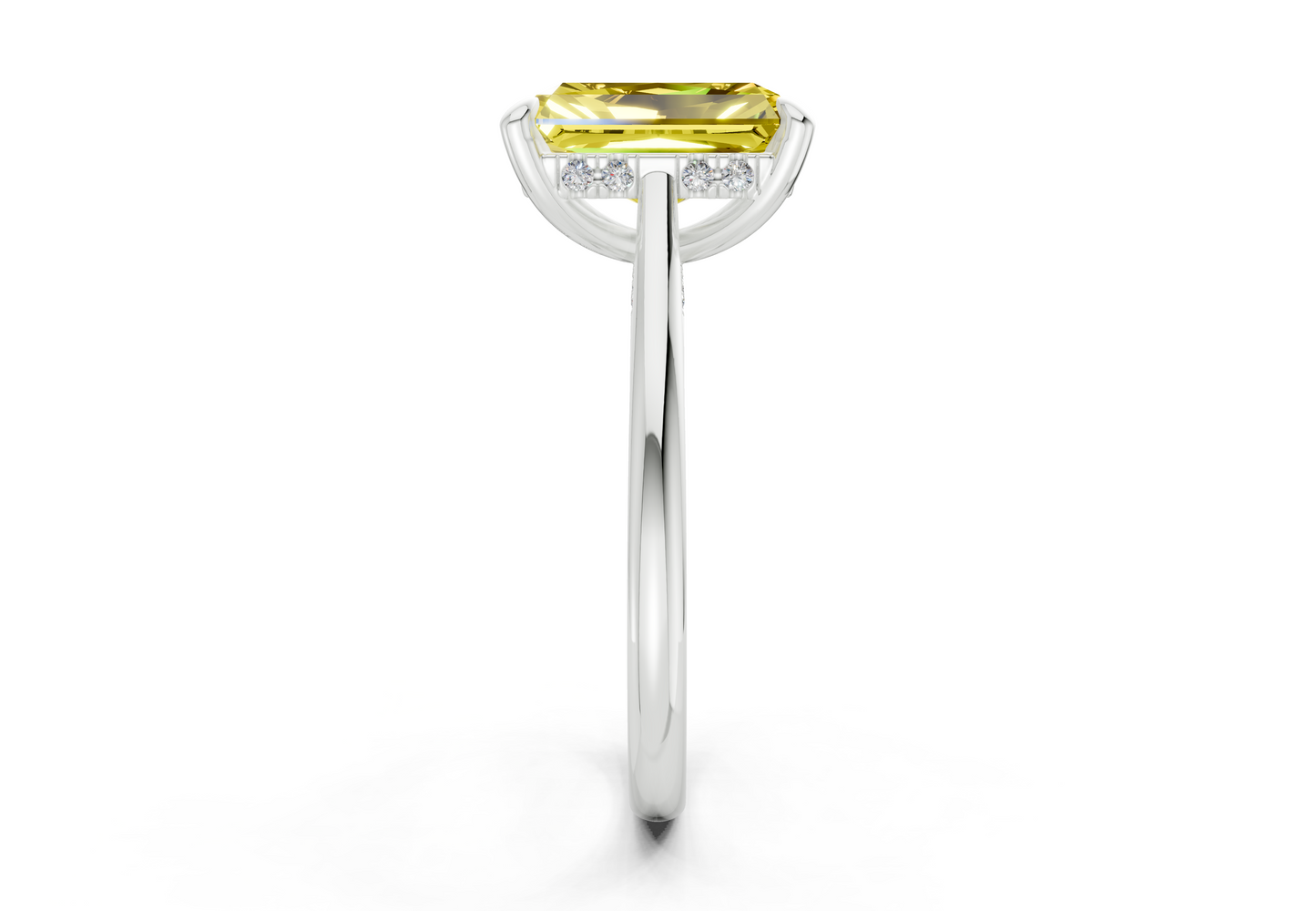 Piper Yellow Diamond Solitaire Radiant Cut 1.8mm Engagement Ring
