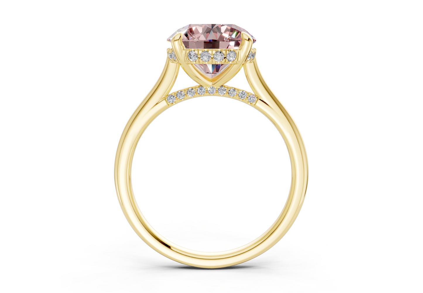 Piper Pink Diamond Solitaire Round Cut 2.3mm Engagement Ring