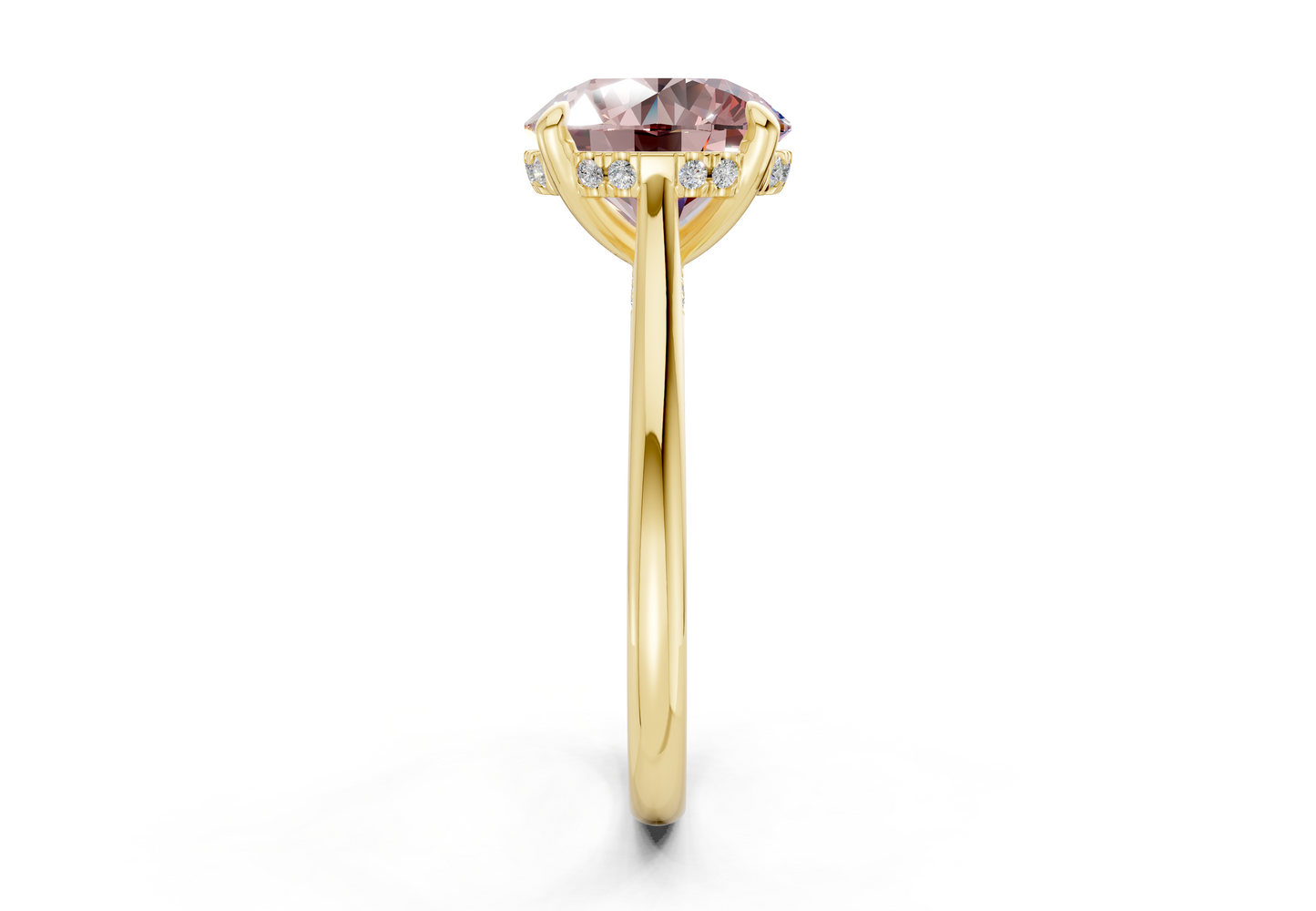 Piper Pink Diamond Solitaire Round Cut 2.3mm Engagement Ring