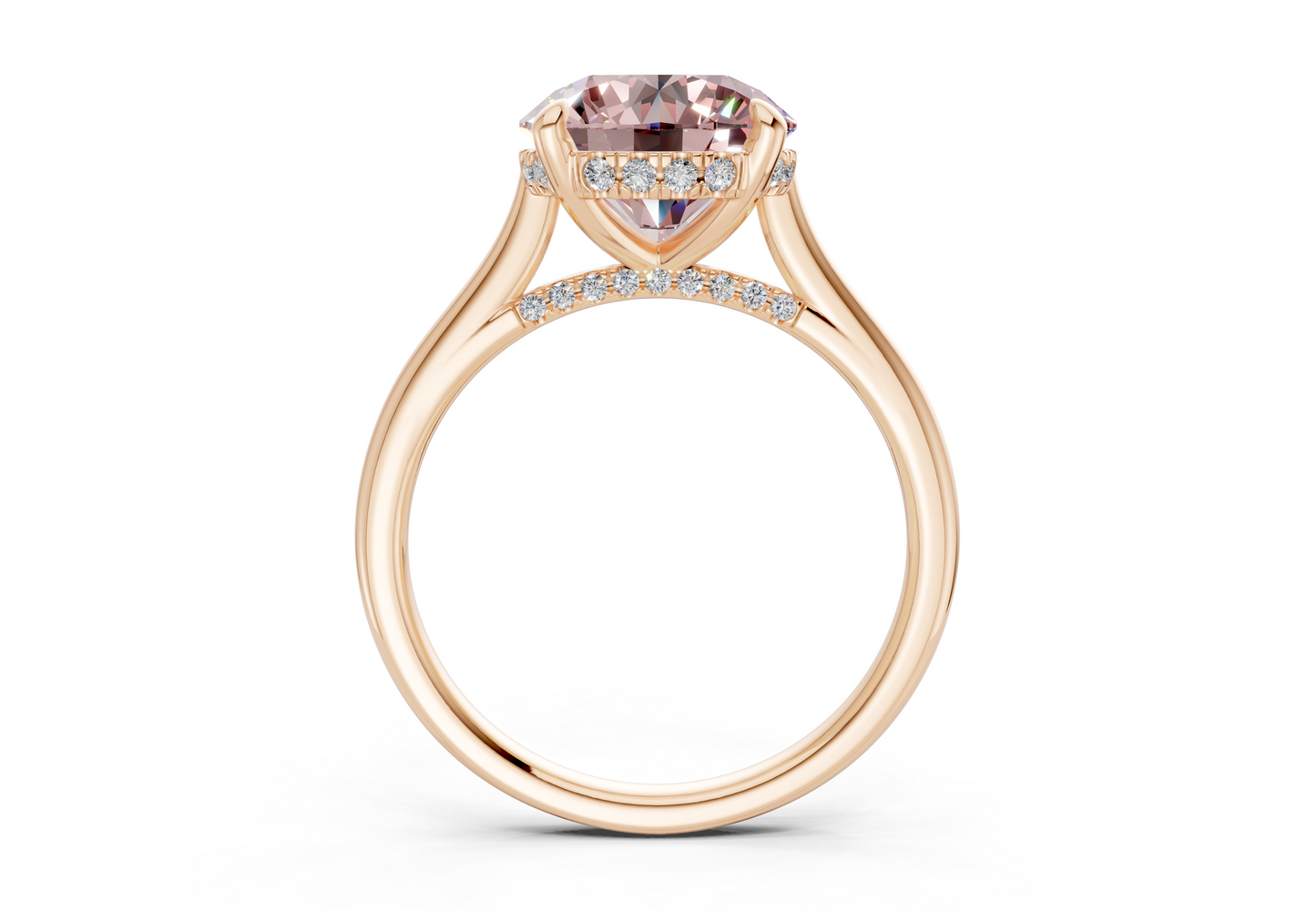 Piper Pink Diamond Solitaire Round Cut 2.3mm Engagement Ring
