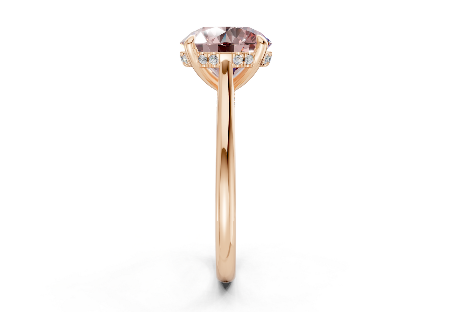 Piper Pink Diamond Solitaire Round Cut 2.3mm Engagement Ring
