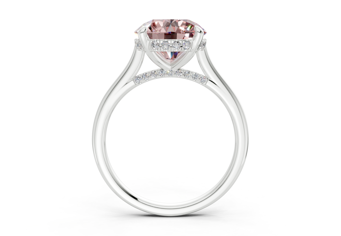 Piper Pink Diamond Solitaire Round Cut 2.3mm Engagement Ring