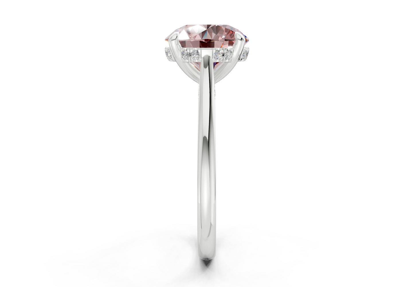 Piper Pink Diamond Solitaire Round Cut 2.3mm Engagement Ring