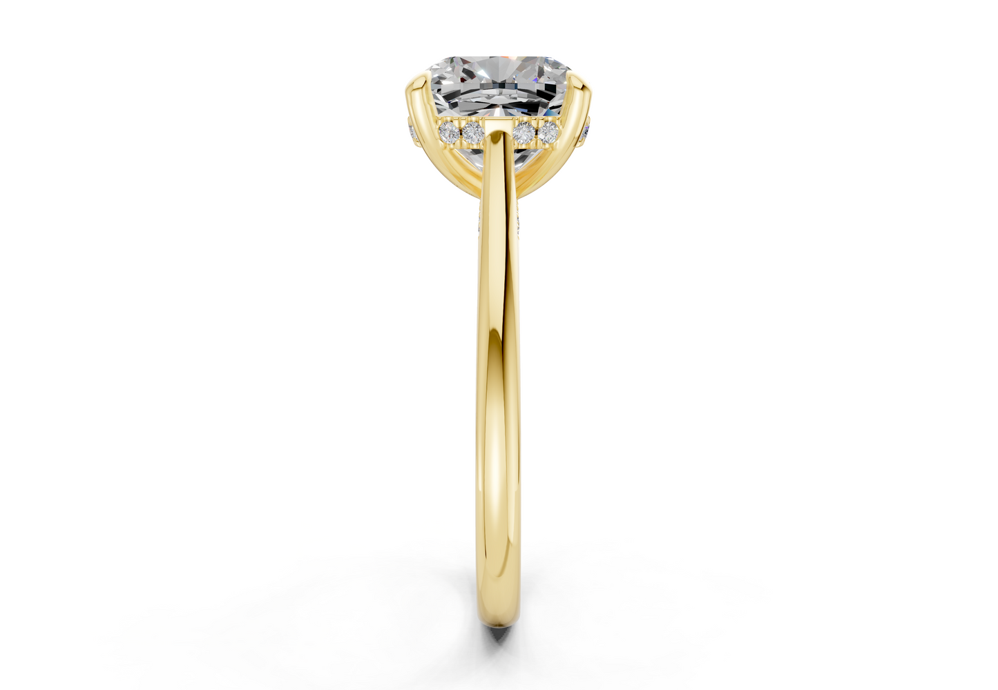 Piper Diamond Solitaire Cushion Squareuare Cut 2mm Engagement Ring