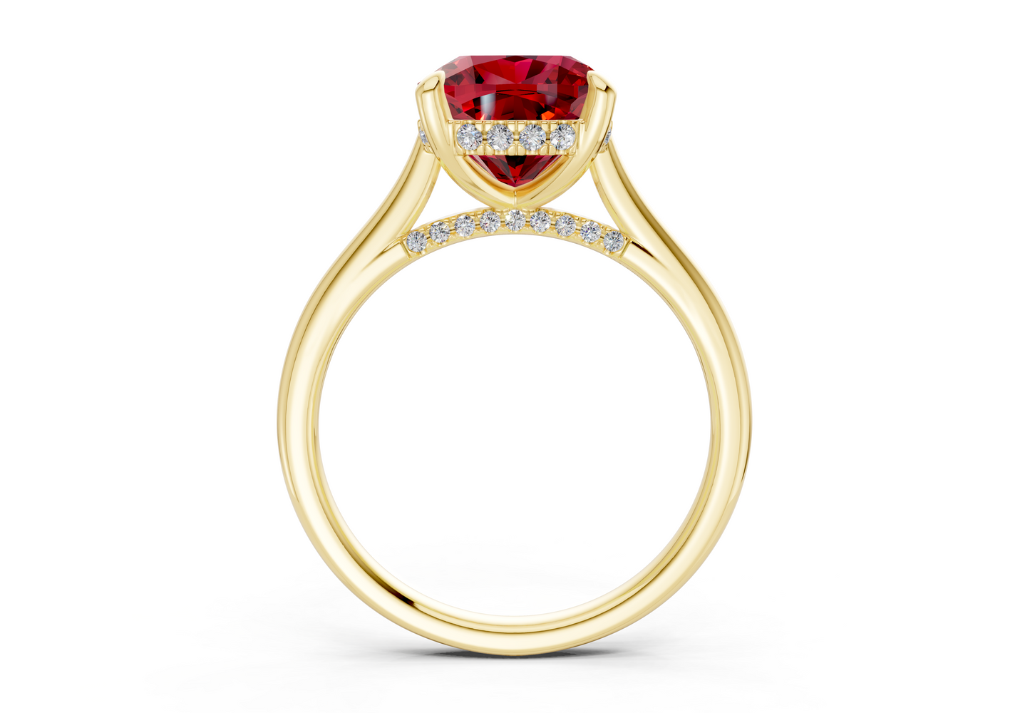 Piper Ruby Gemstone Solitaire Cushion Squareuare Cut 1.8mm Engagement Ring