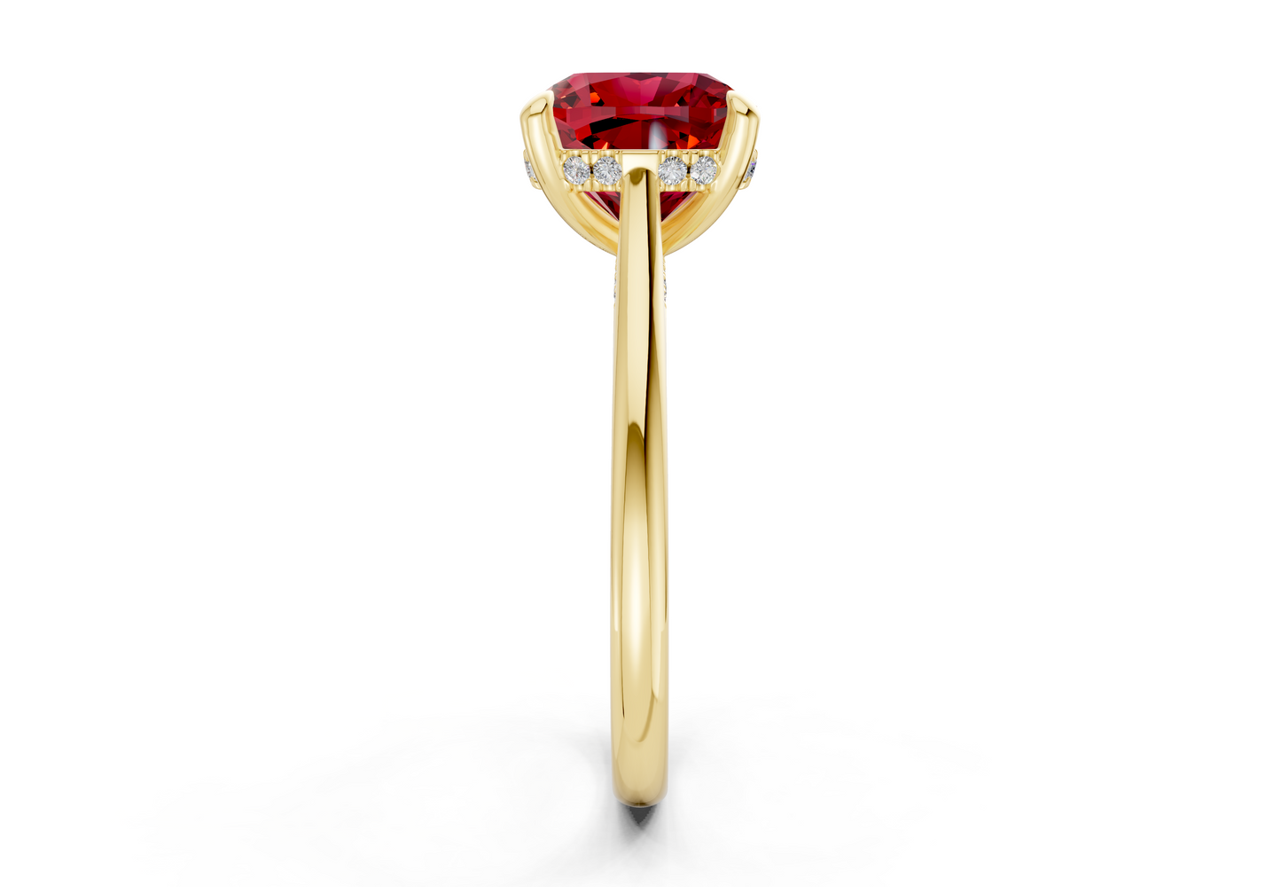 Piper Ruby Gemstone Solitaire Cushion Squareuare Cut 1.8mm Engagement Ring