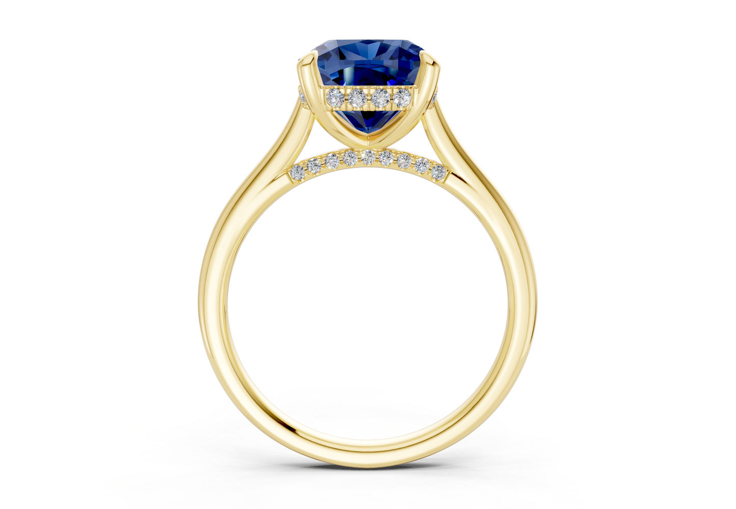 Piper Sapphire Gemstone Solitaire Cushion Squareuare Cut 2mm Engagement Ring