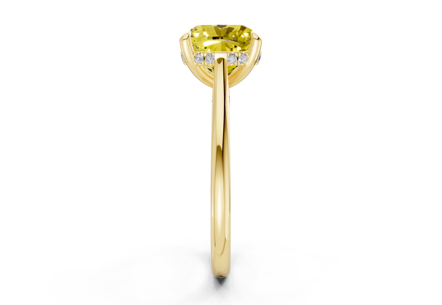 Piper Yellow Diamond Solitaire Cushion Squareuare Cut 1.8mm Engagement Ring