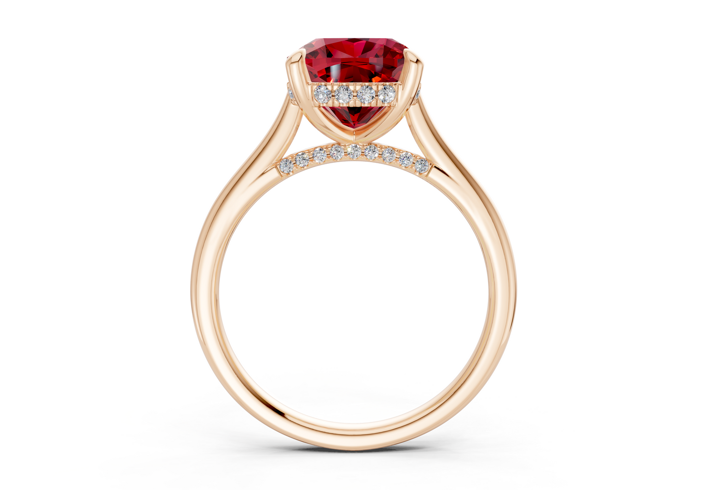 Piper Ruby Gemstone Solitaire Cushion Squareuare Cut 1.8mm Engagement Ring