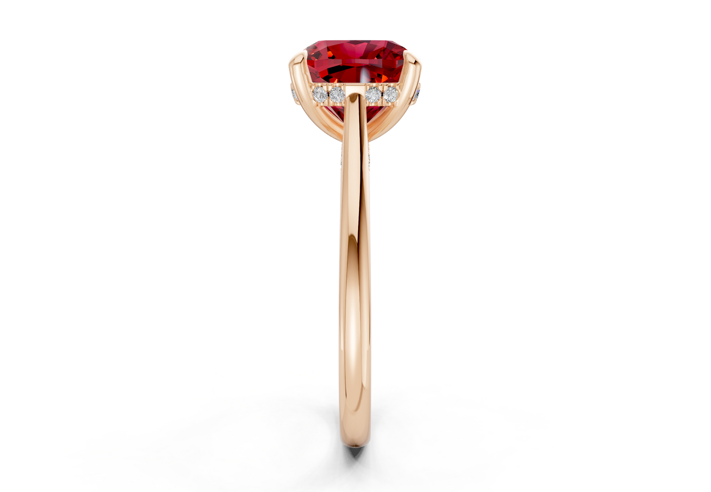 Piper Ruby Gemstone Solitaire Cushion Squareuare Cut 1.8mm Engagement Ring