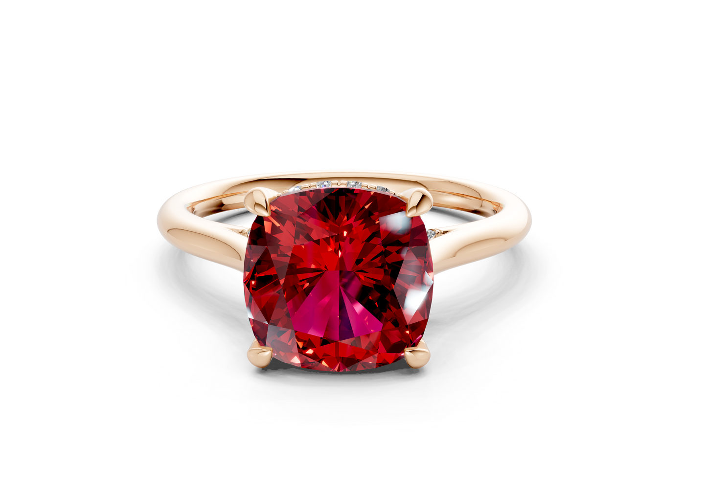Piper Ruby Gemstone Solitaire Cushion Squareuare Cut 1.8mm Engagement Ring
