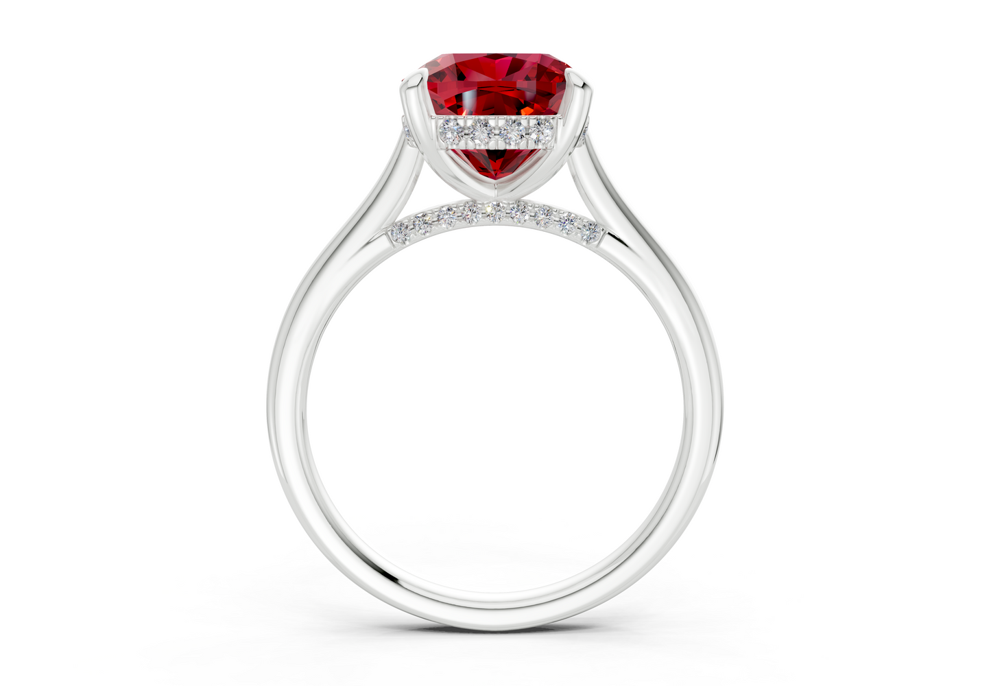 Piper Ruby Gemstone Solitaire Cushion Squareuare Cut 1.8mm Engagement Ring