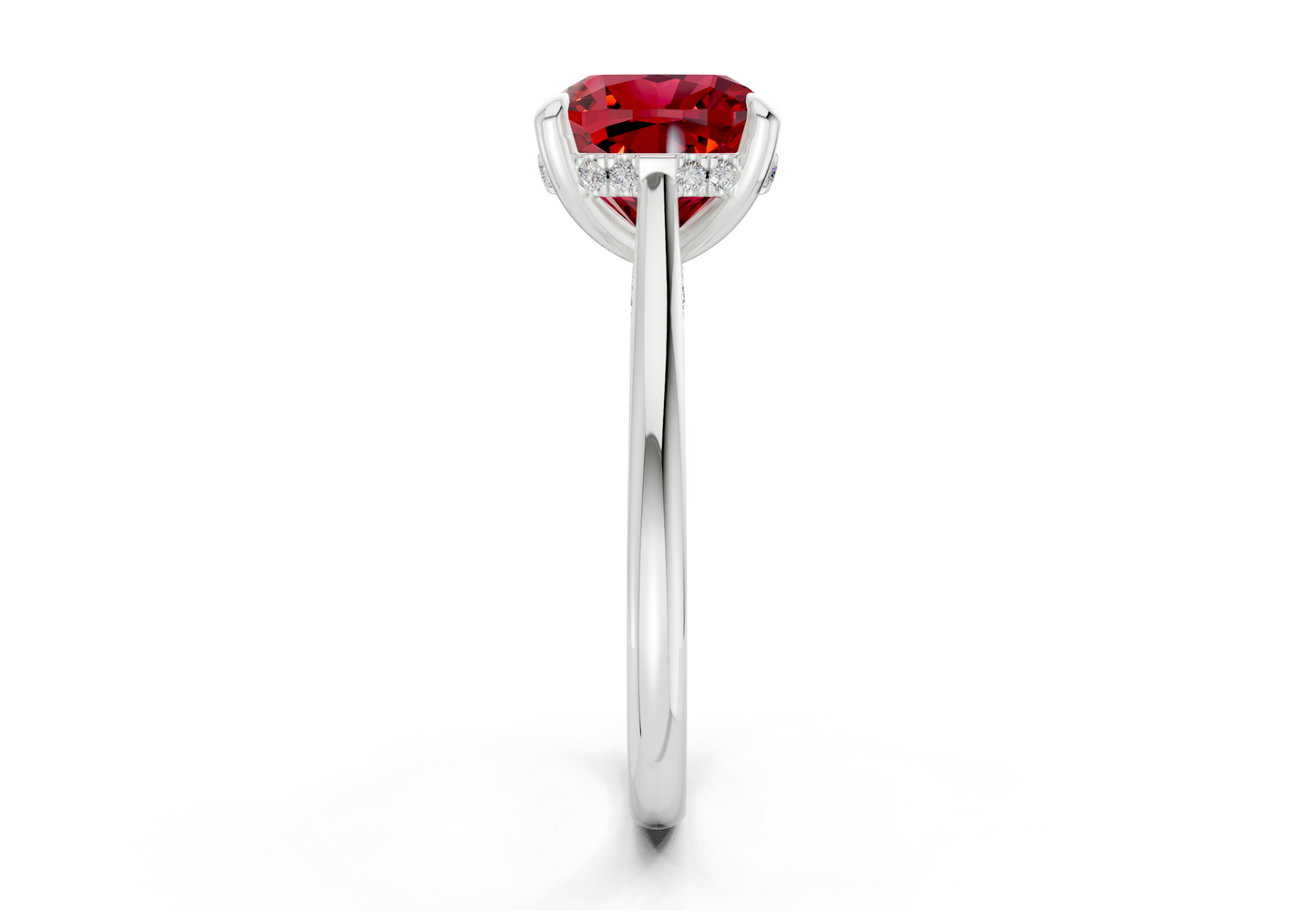 Piper Ruby Gemstone Solitaire Cushion Squareuare Cut 1.8mm Engagement Ring