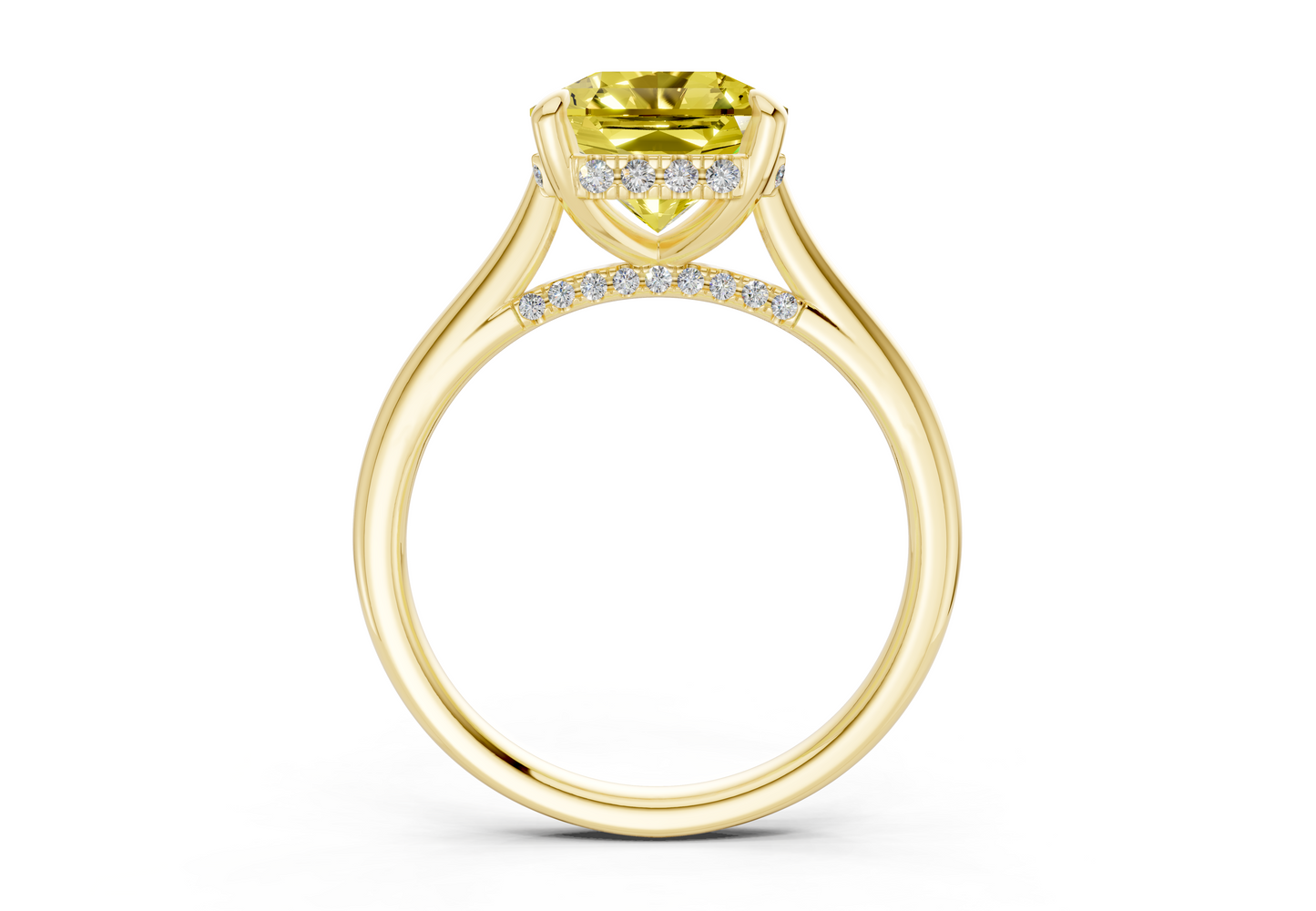 Piper Yellow Diamond Solitaire Radiant Squareuare Cut 2mm Engagement Ring