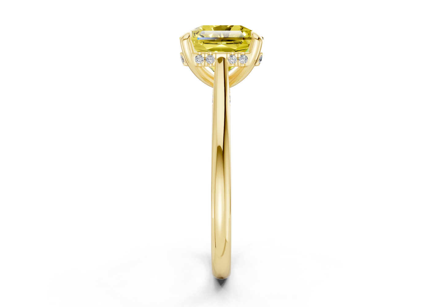 Piper Yellow Diamond Solitaire Radiant Squareuare Cut 2mm Engagement Ring