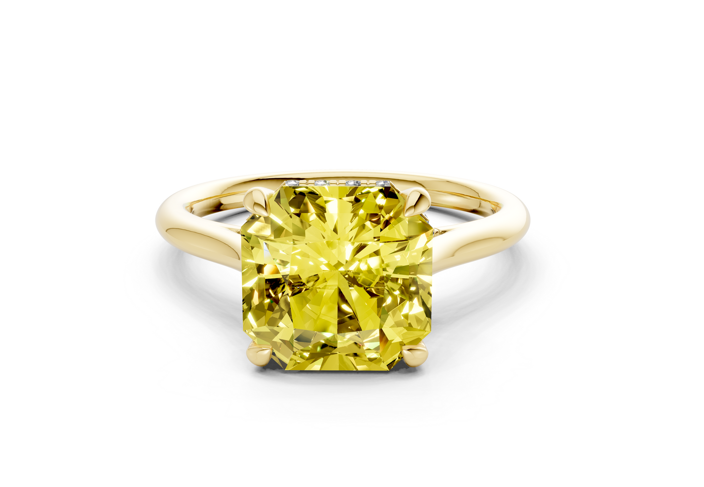Piper Yellow Diamond Solitaire Radiant Squareuare Cut 2mm Engagement Ring