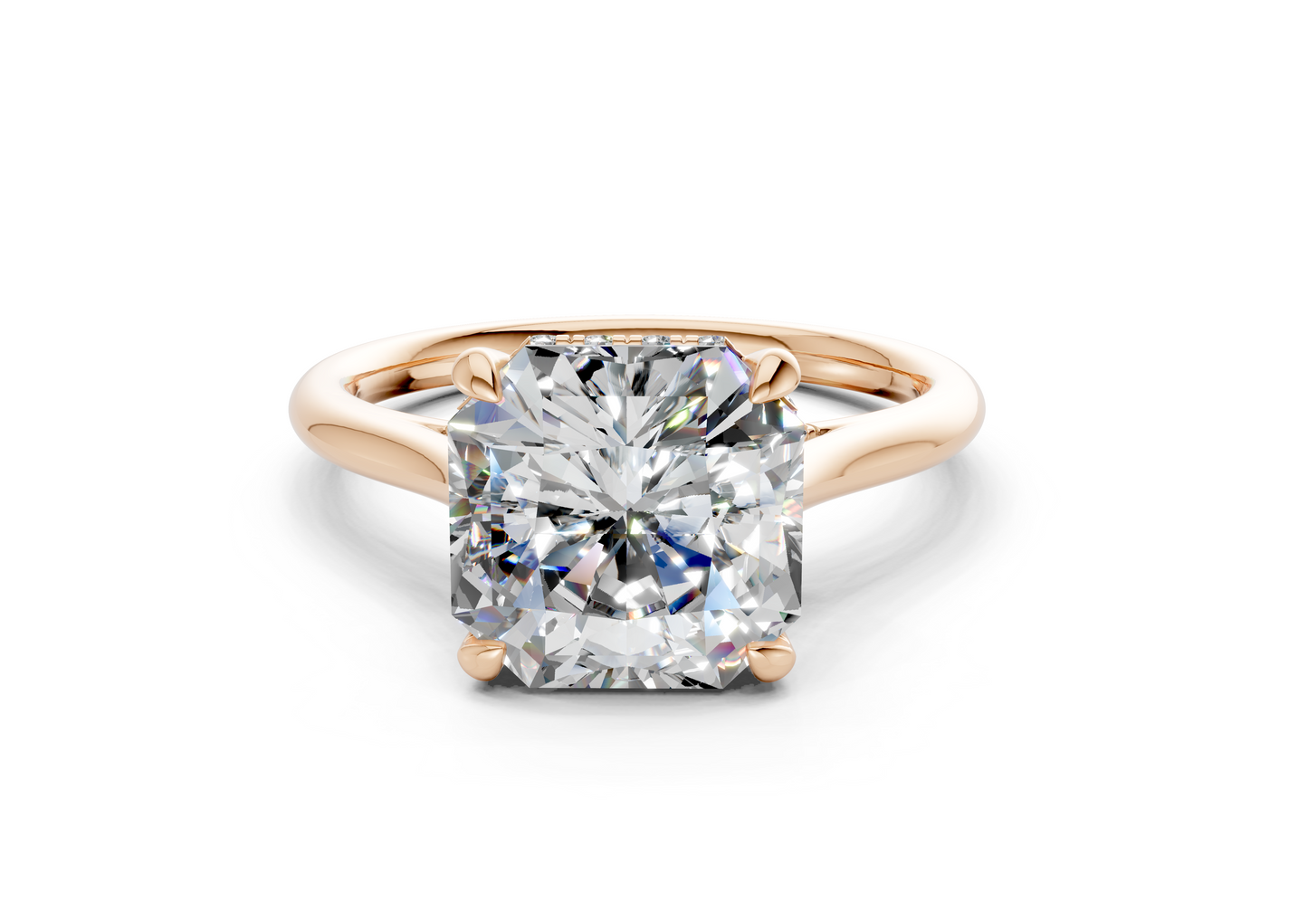 Piper Diamond Solitaire Radiant Squareuare Cut 2mm Engagement Ring
