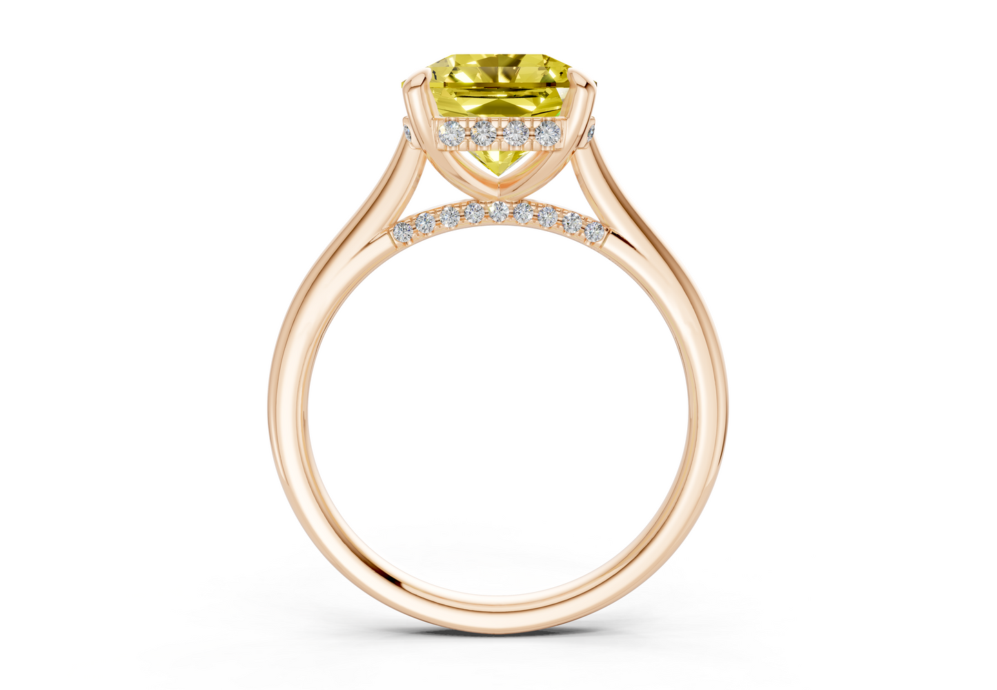 Piper Yellow Diamond Solitaire Radiant Squareuare Cut 2mm Engagement Ring