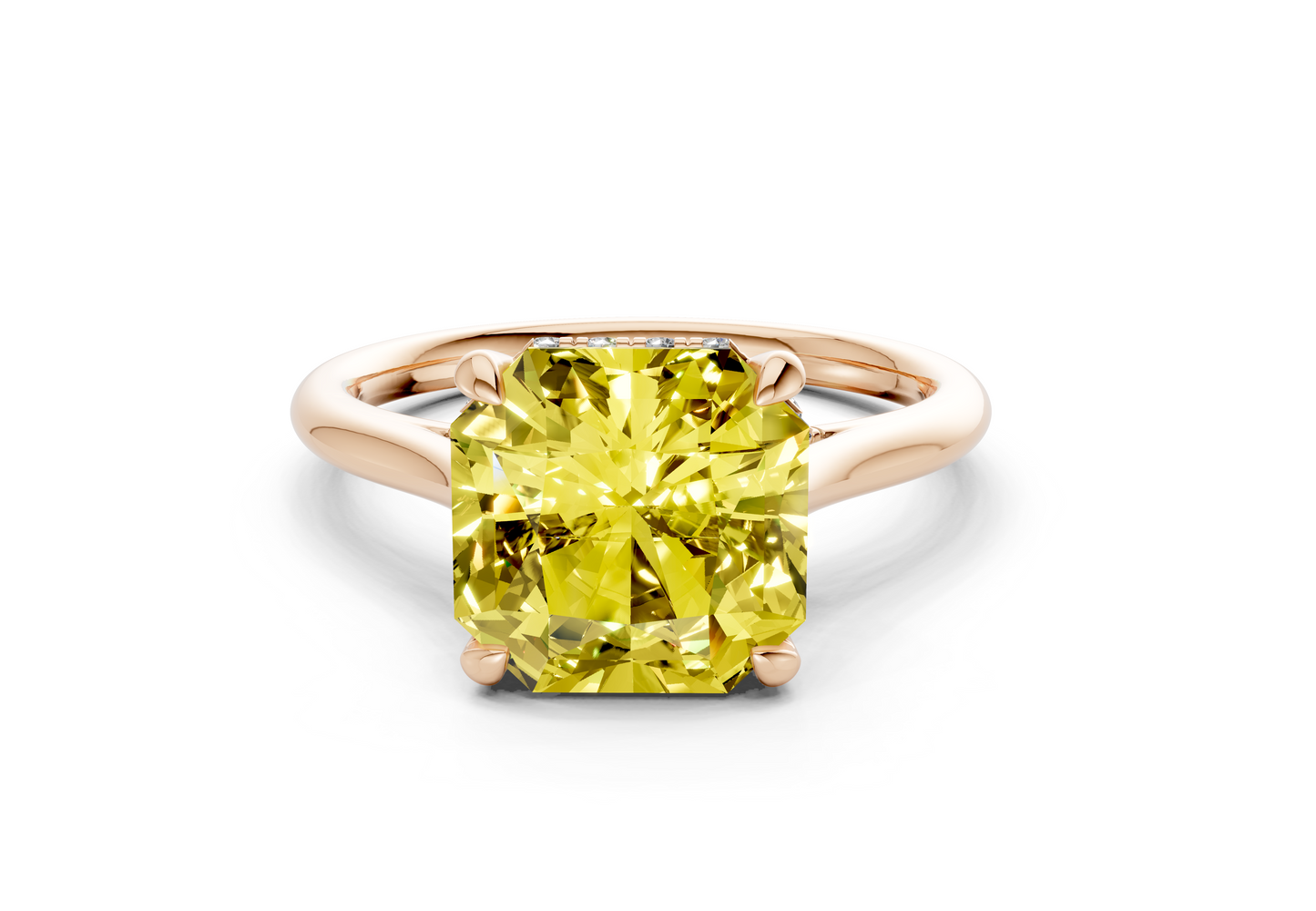Piper Yellow Diamond Solitaire Radiant Squareuare Cut 2mm Engagement Ring