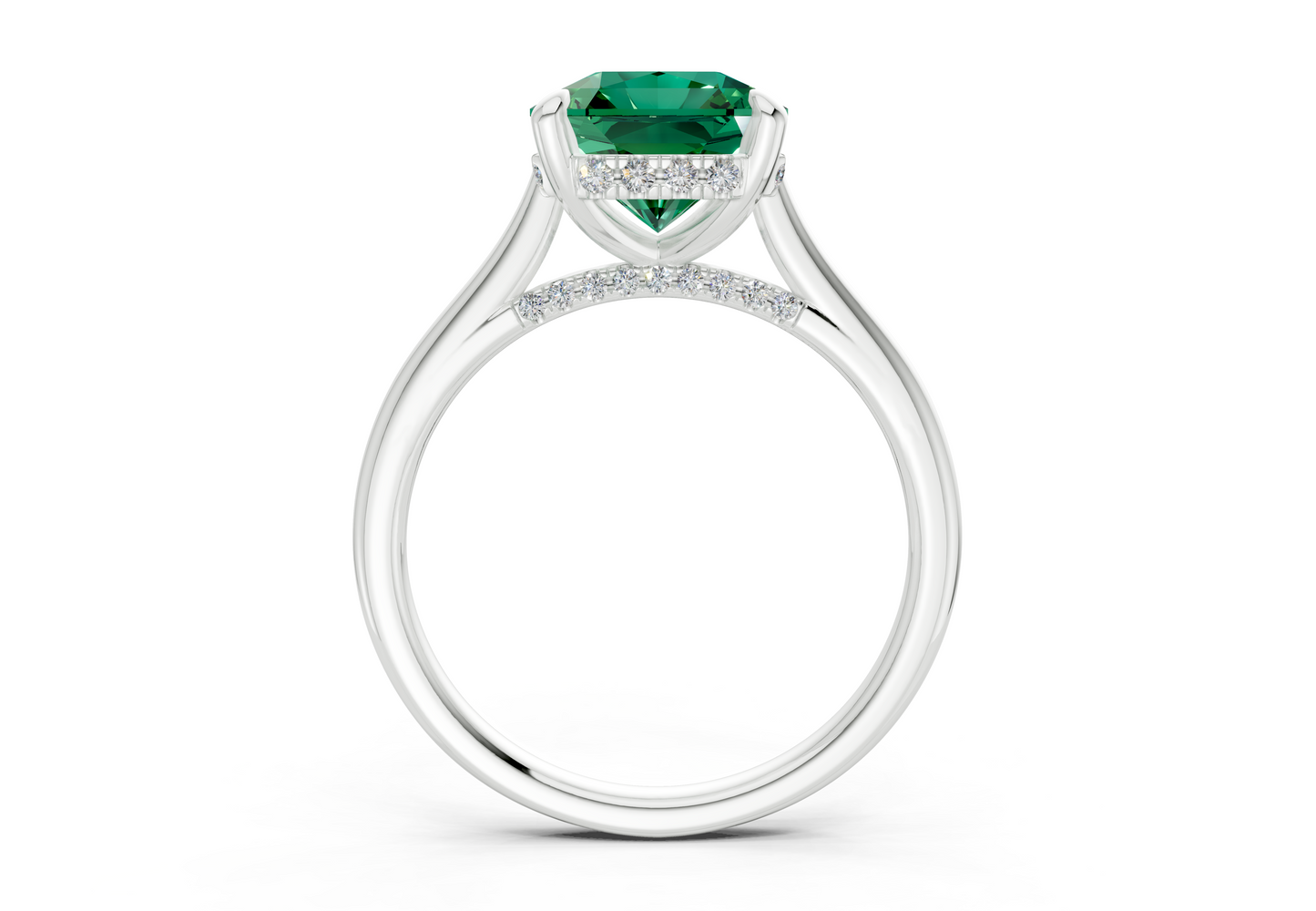 Piper Emerald Gemstone Solitaire Radiant Squareuare Cut 2.3mm Engagement Ring
