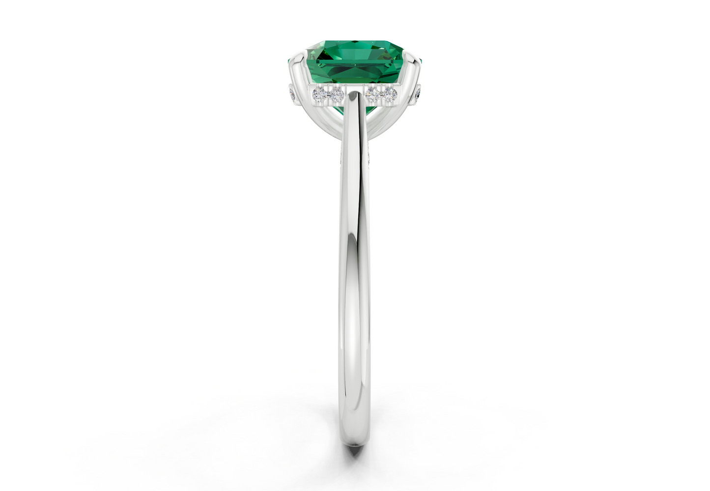 Piper Emerald Gemstone Solitaire Radiant Squareuare Cut 2.3mm Engagement Ring
